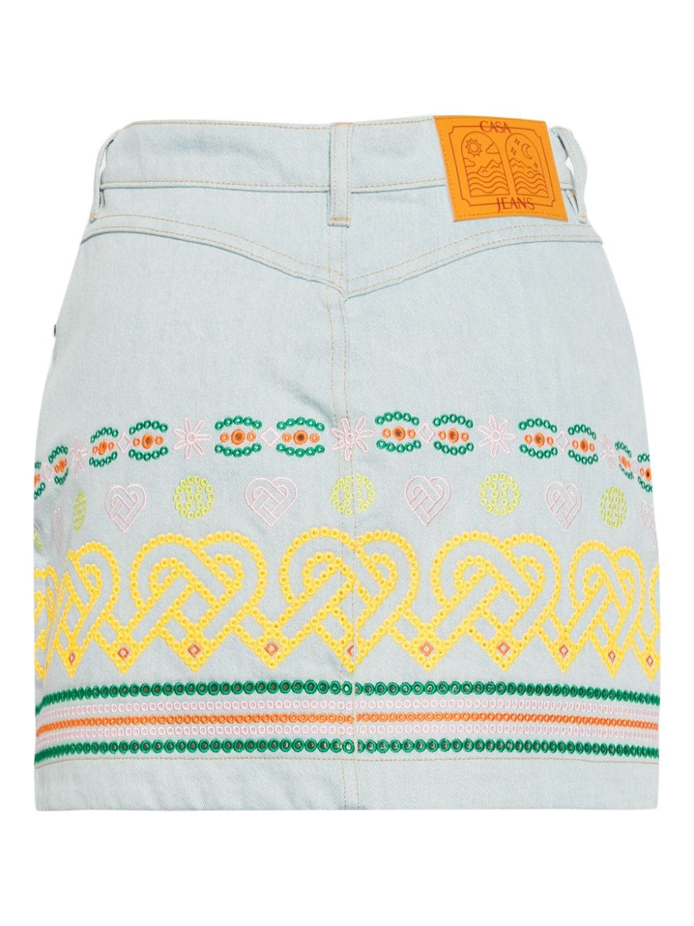 EMBROIDERED DENIM SKIRT