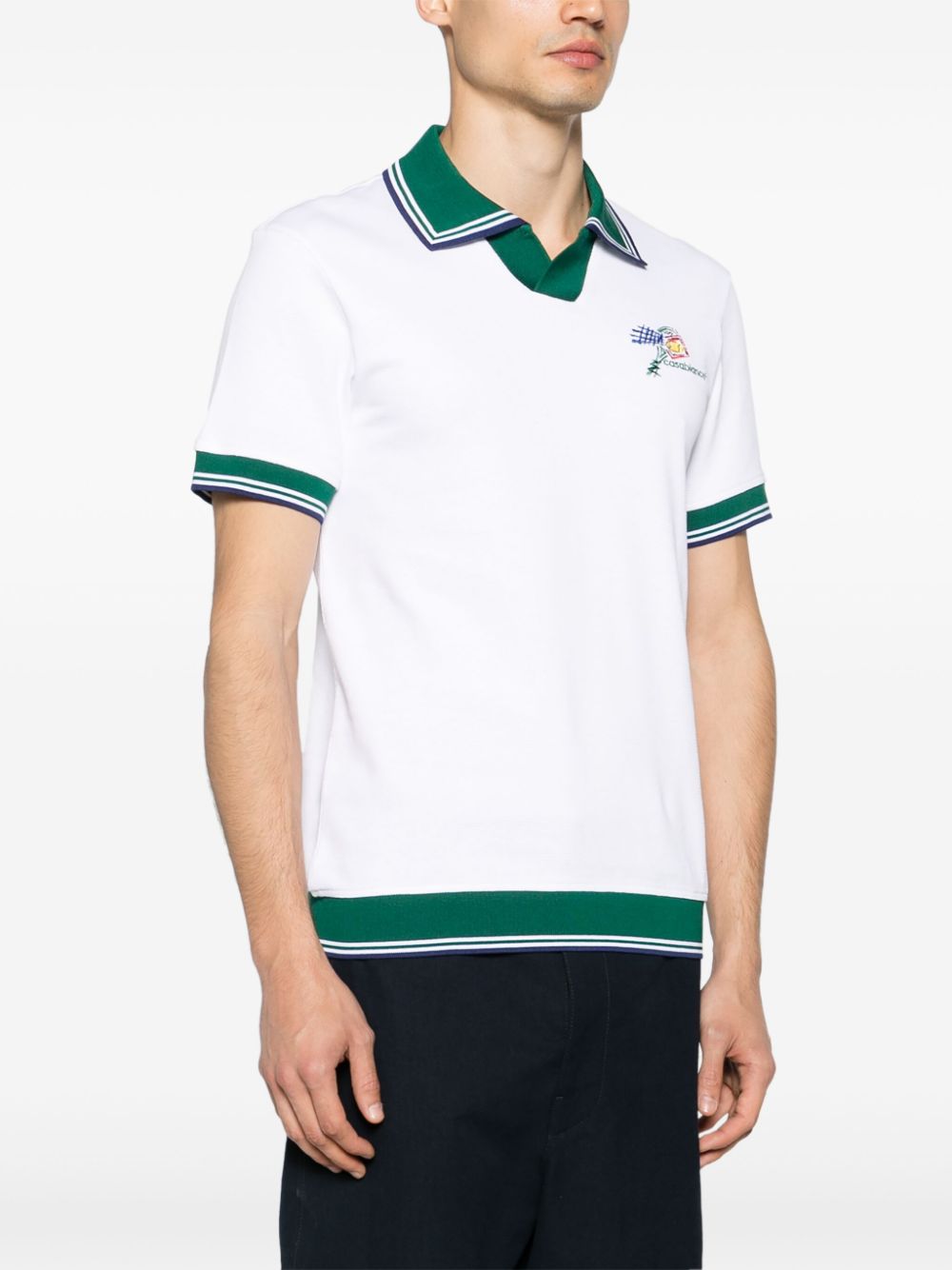 CROQUIS DE TENNIS EMBROIDERED PIQUE POLO