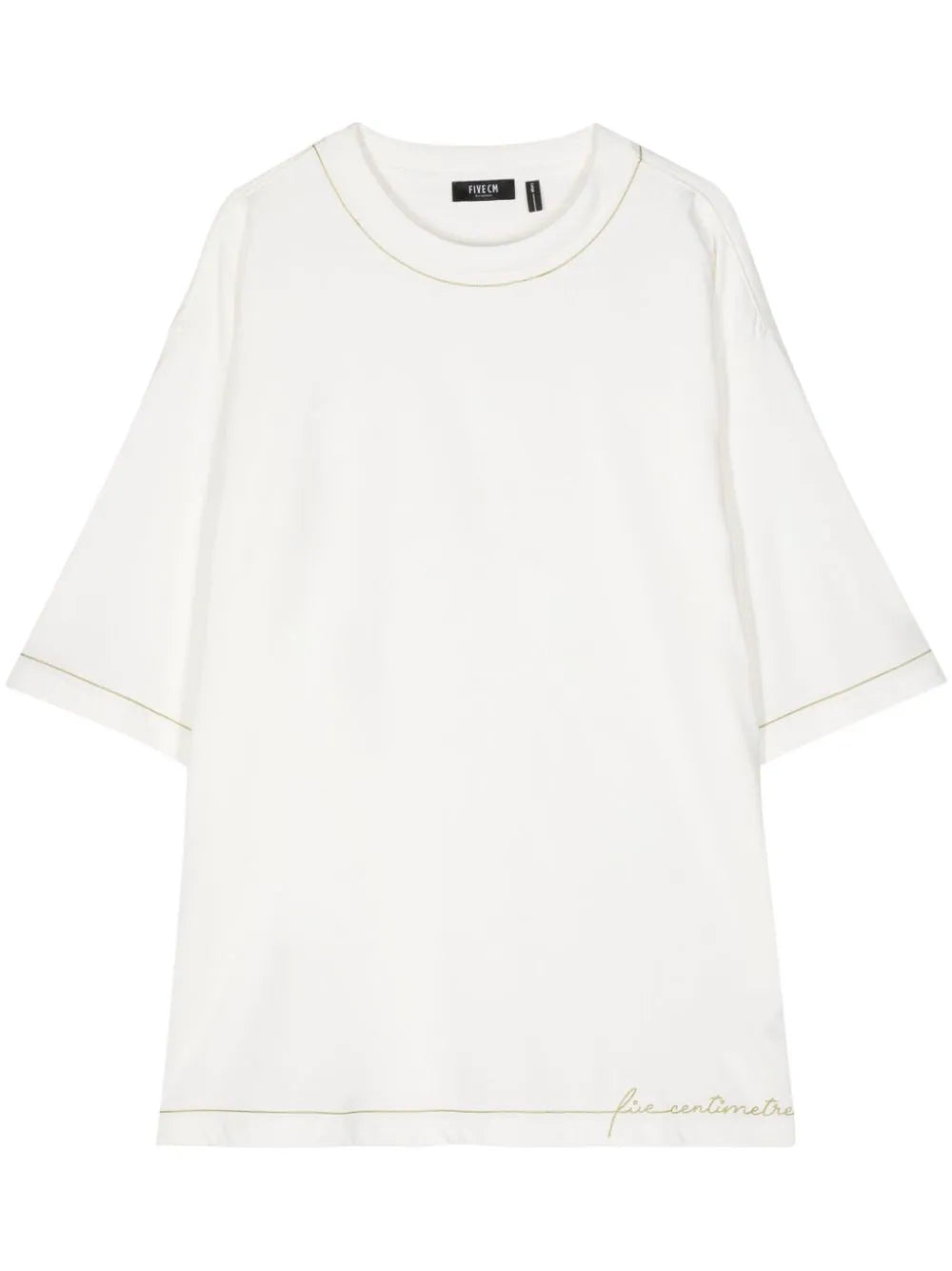 Contrast-stitching cotton T-shirt