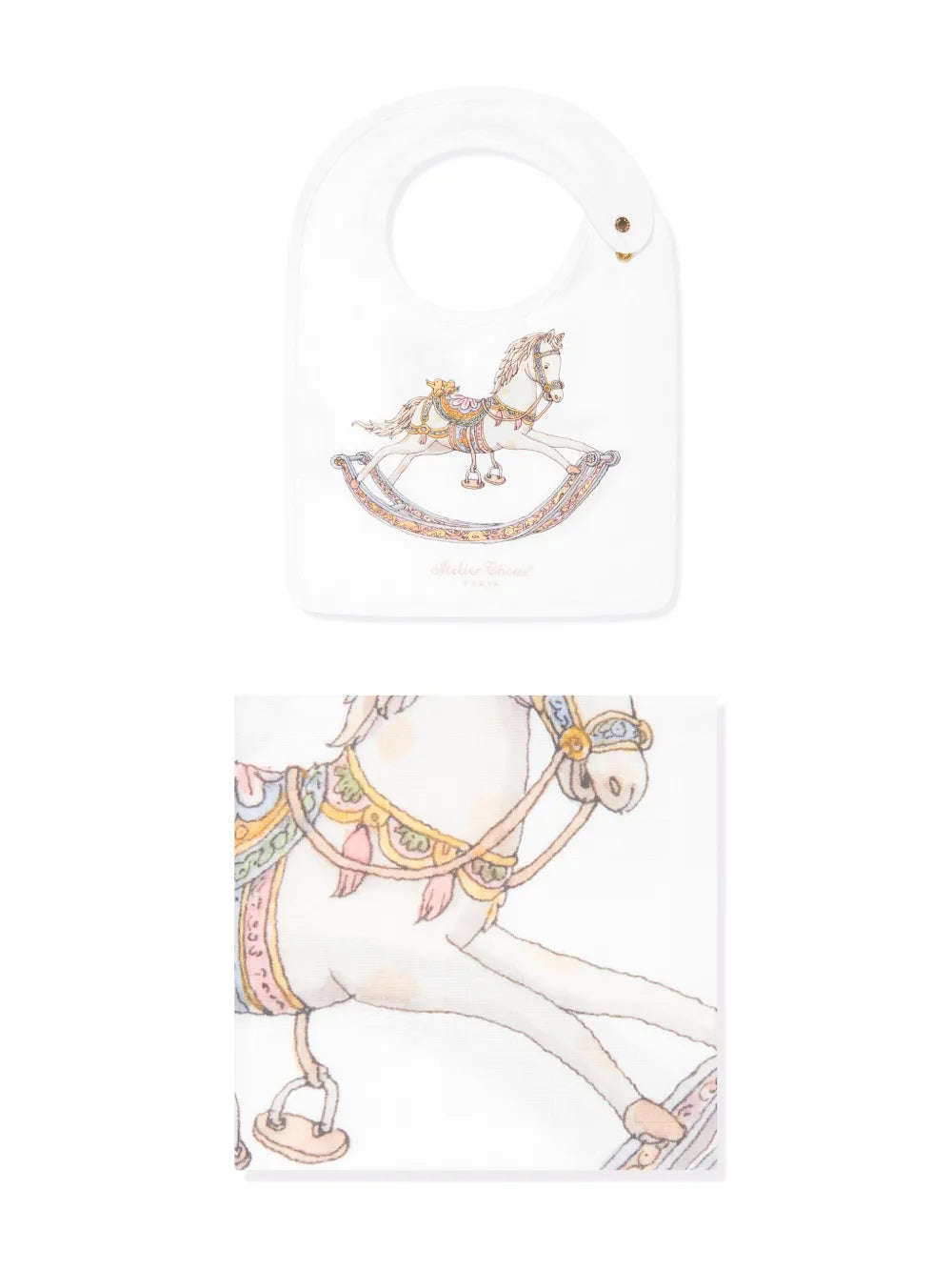 CARRE & SATIN BIB GIFT SET ROCKING HORSE