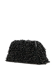 BLACK CRYSTAL EMBROIDERY CLUTCH BAG