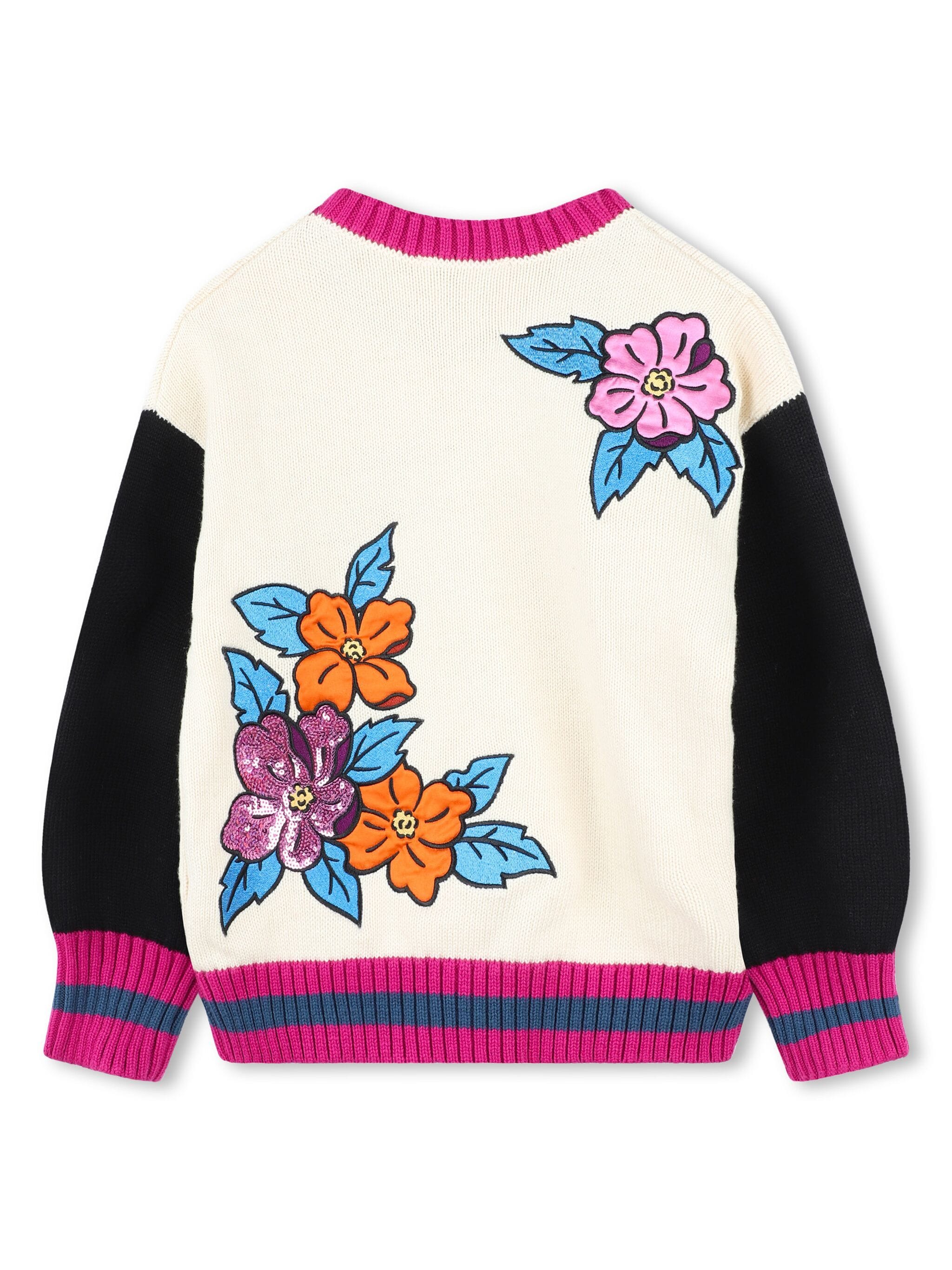 Kenzo Kids floral tiger intarsia jumper