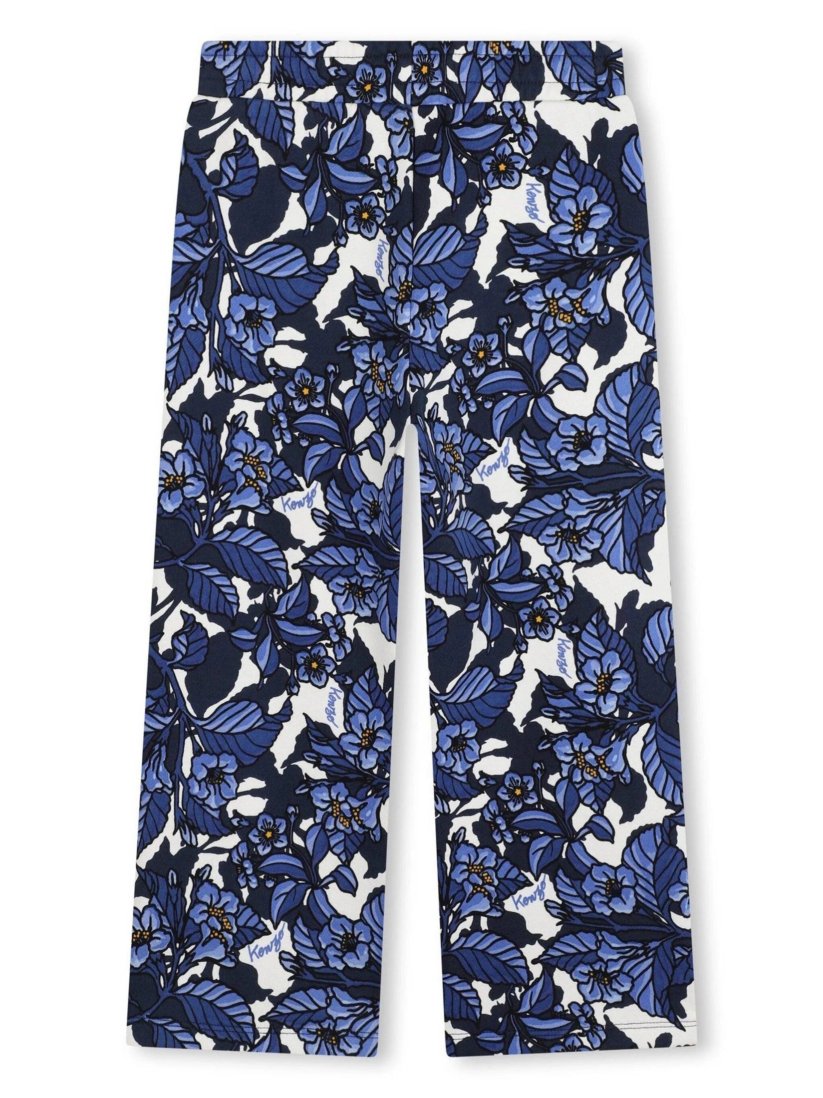 Kenzo kids all-over print cotton jogging trousers
