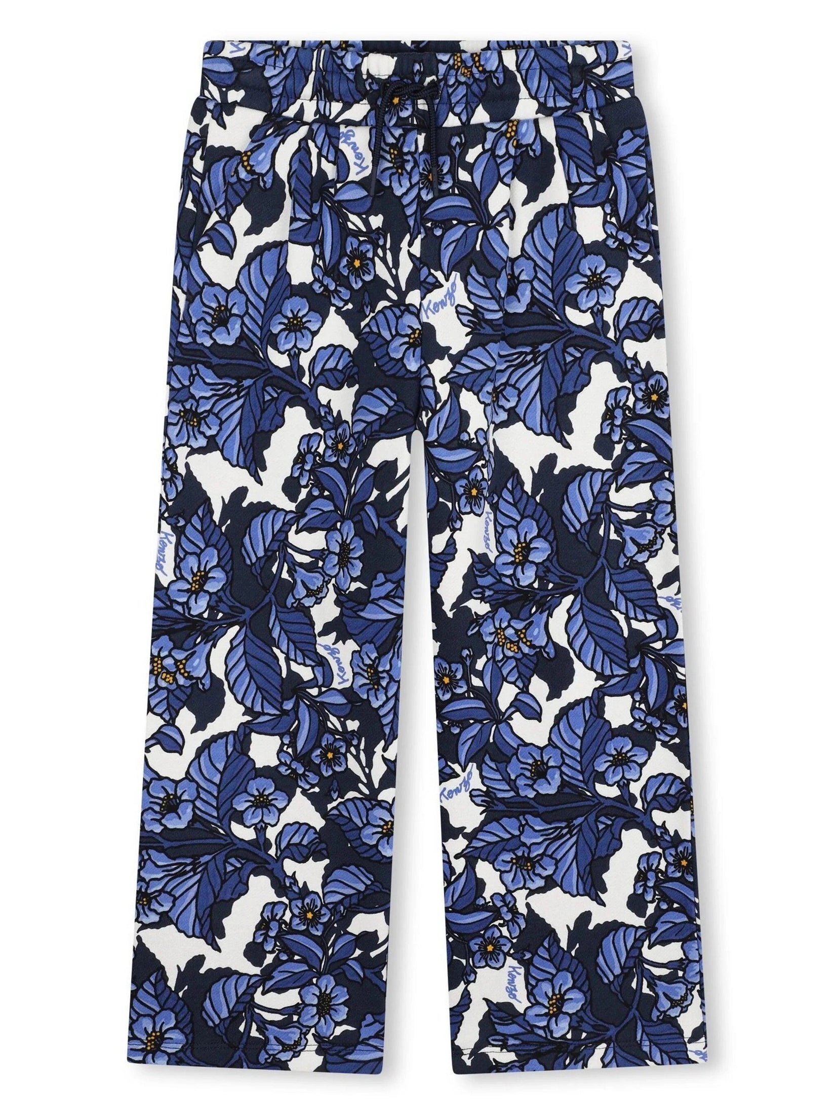 Kenzo kids all-over print cotton jogging trousers