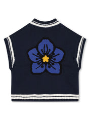 Kenzo Kids poppy intarsia logo patch vest