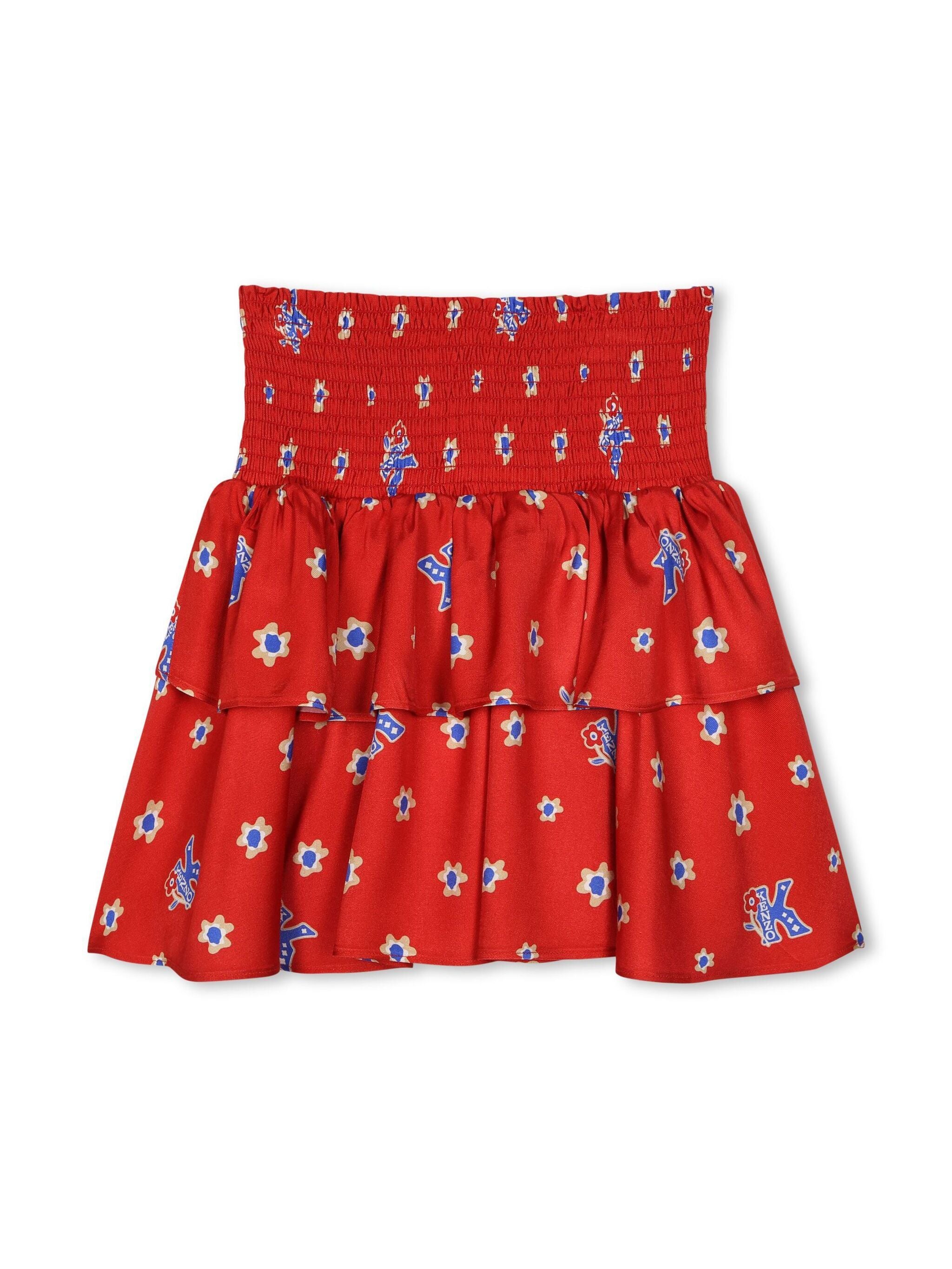 Kenzo Kids flounced all-over print skirt