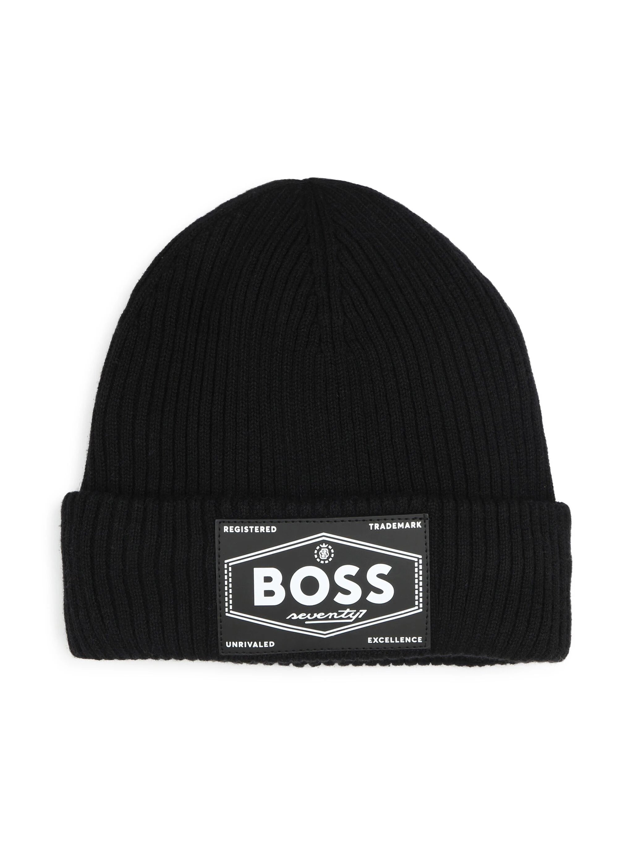 BOSS Kidswear logo-appliqué knitted beanie