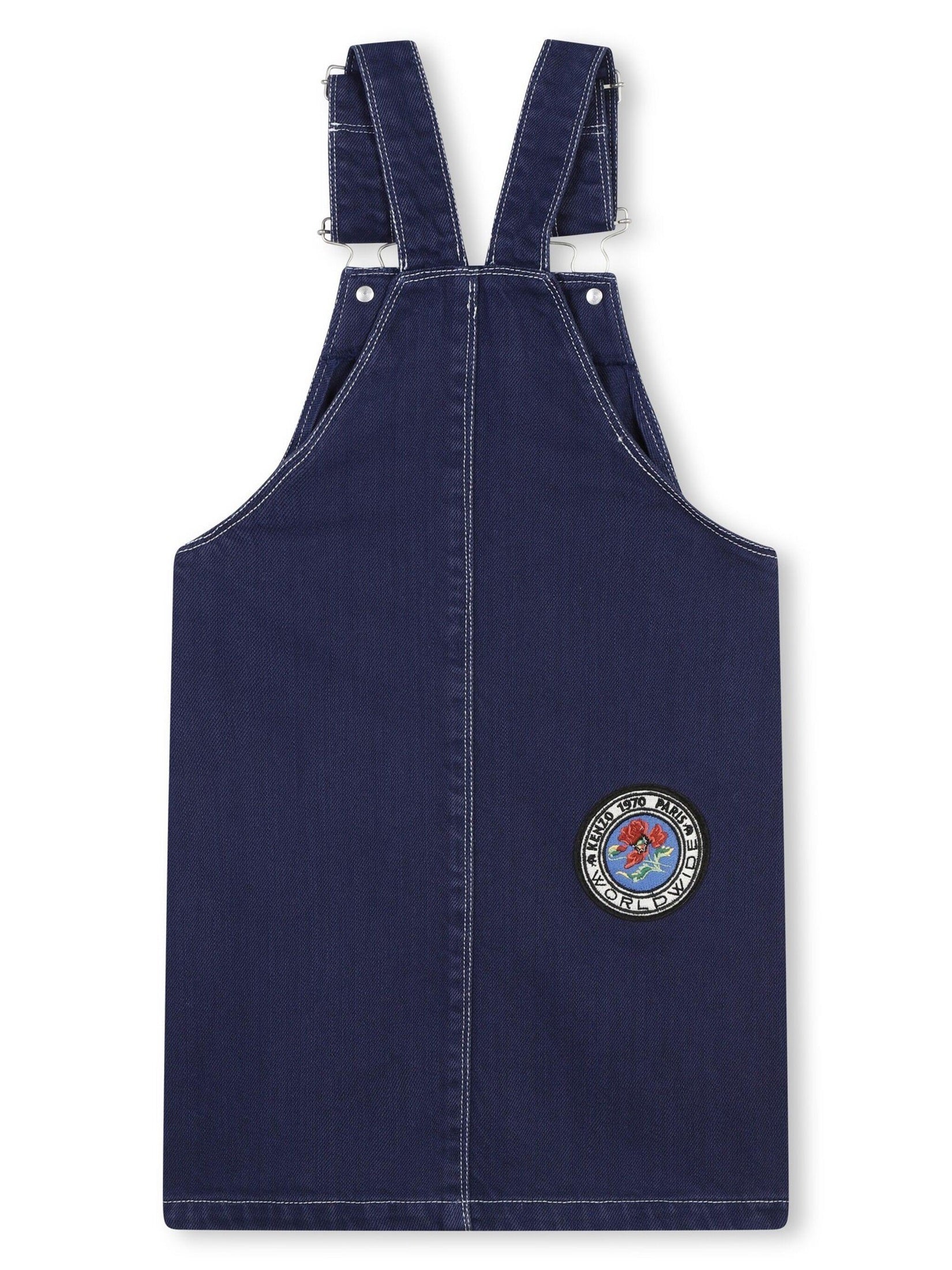 Kenzo kids logo-applqué denim dress