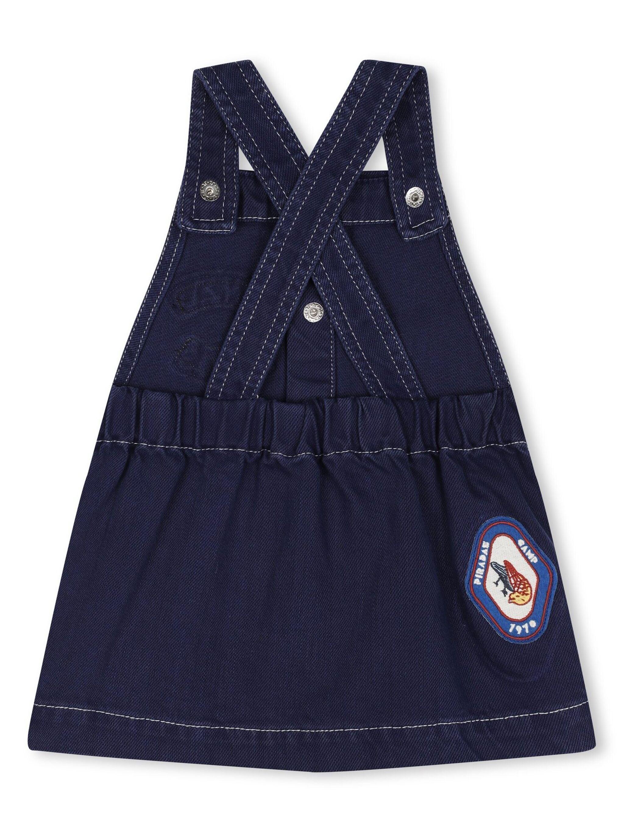 Kenzo Kids logo-appliquéd cotton dungaree dress