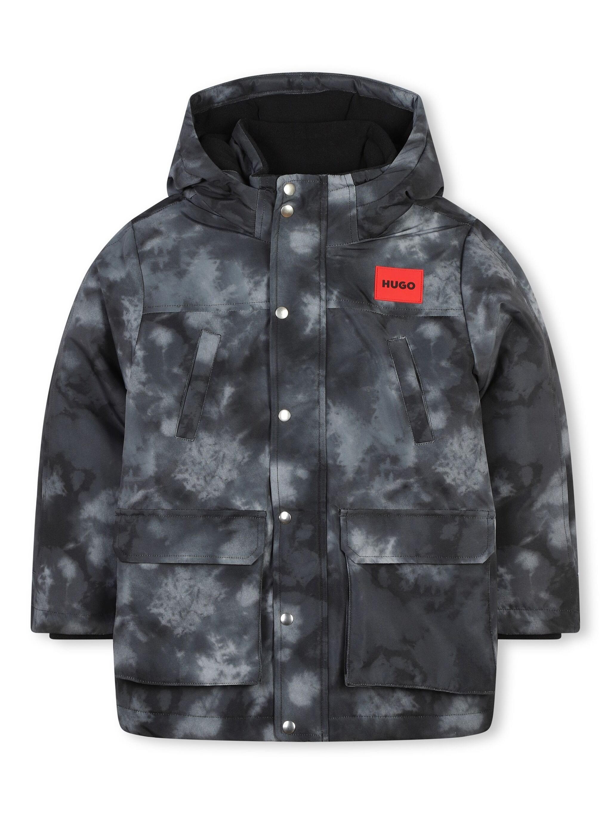 HUGO KIDS tie-dye hooded jacket