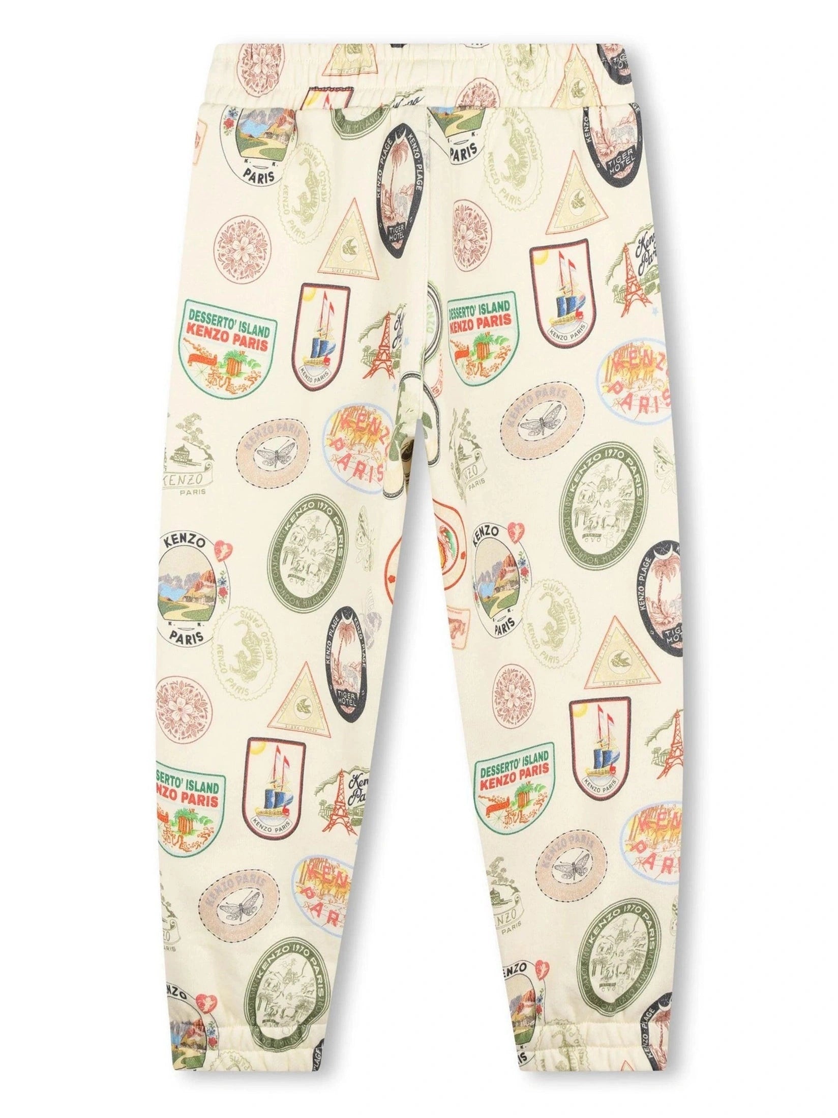 Kenzo kids all-over print cotton jogging trousers