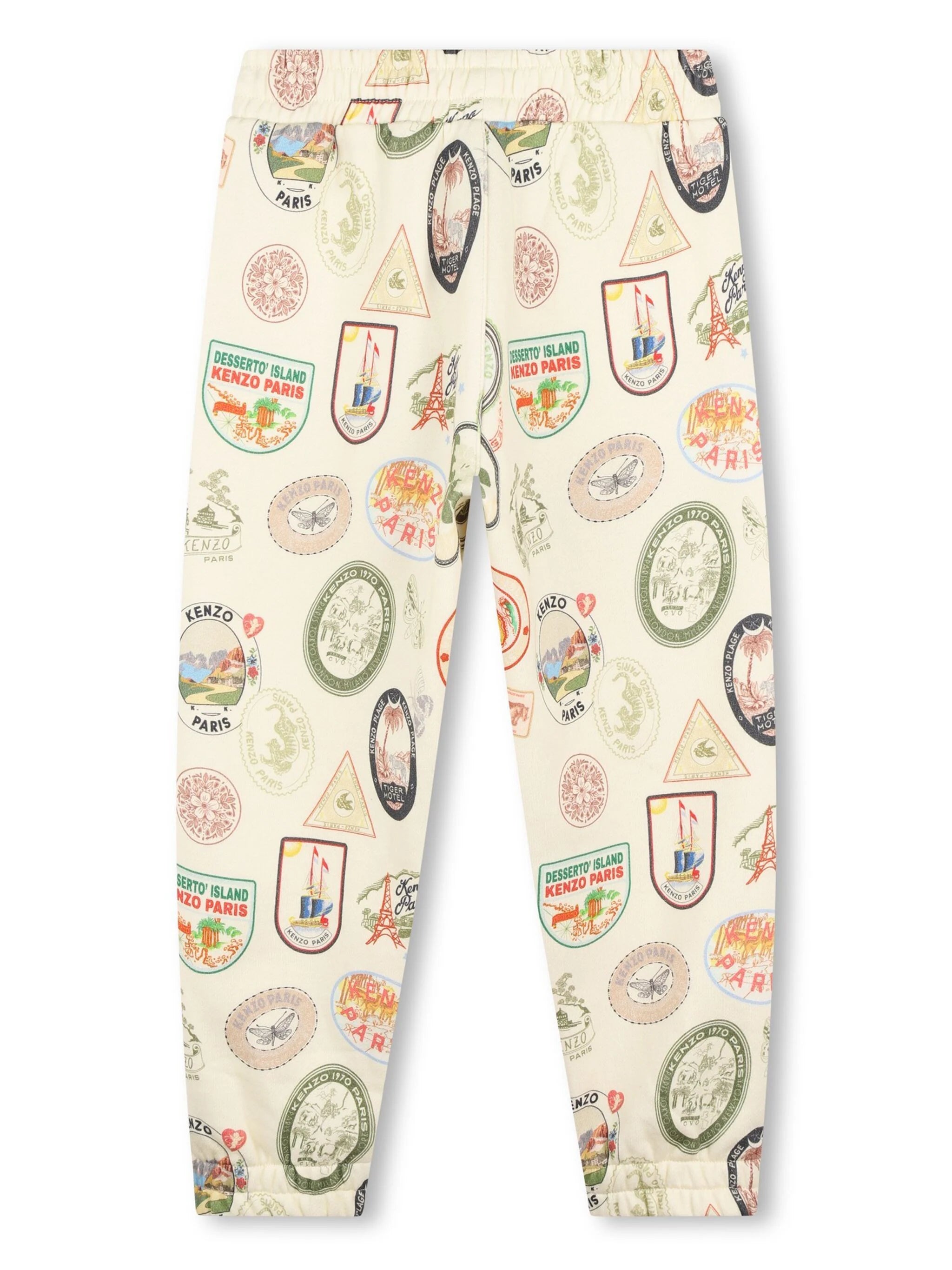 Kenzo Kids all-over print cotton jogging trousers