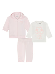 Kenzo Kids logo-patch zip-up cotton tracksuit (set of three)