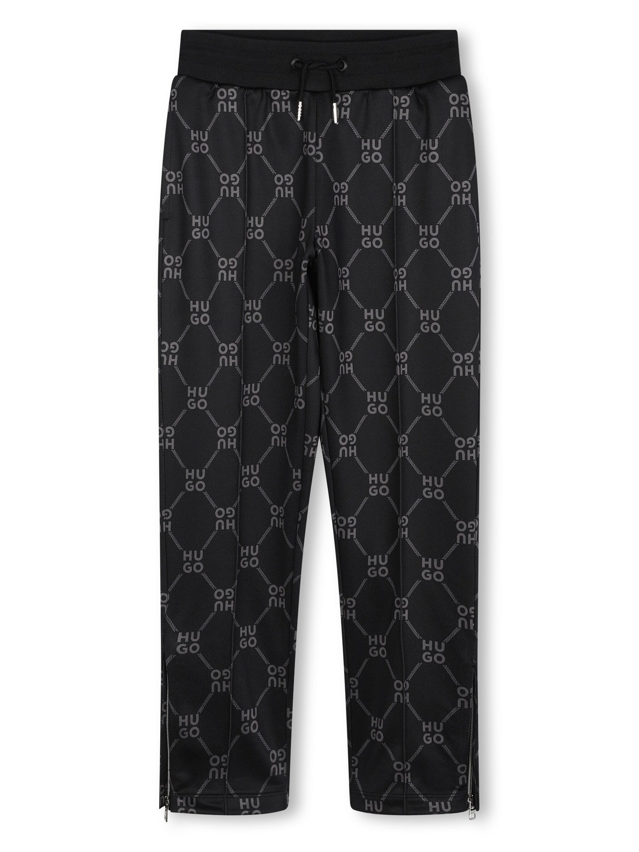 HUGO KIDS monogram-print track pants