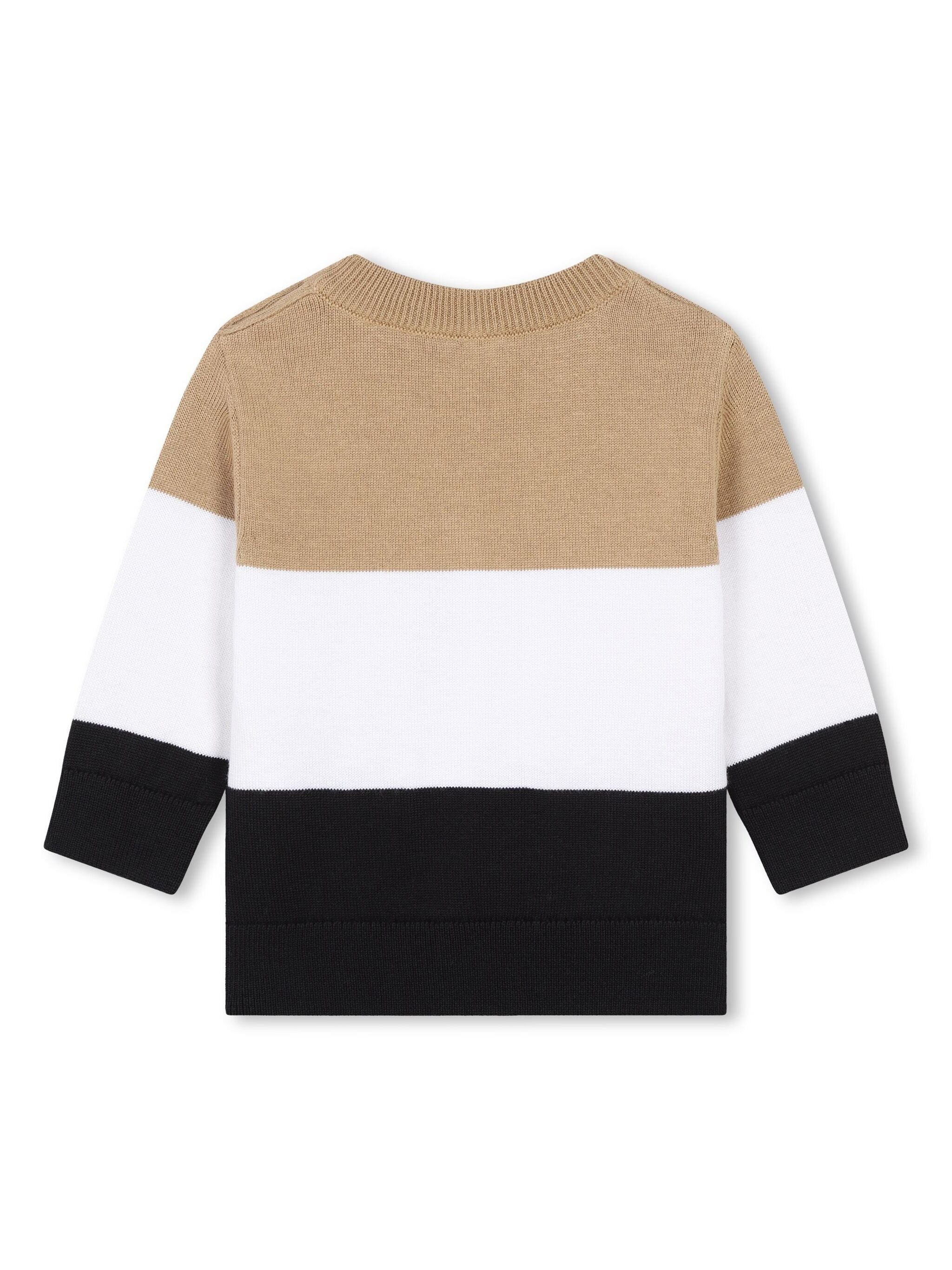 BOSS Kidswear logo-embroidered colourblock jumper