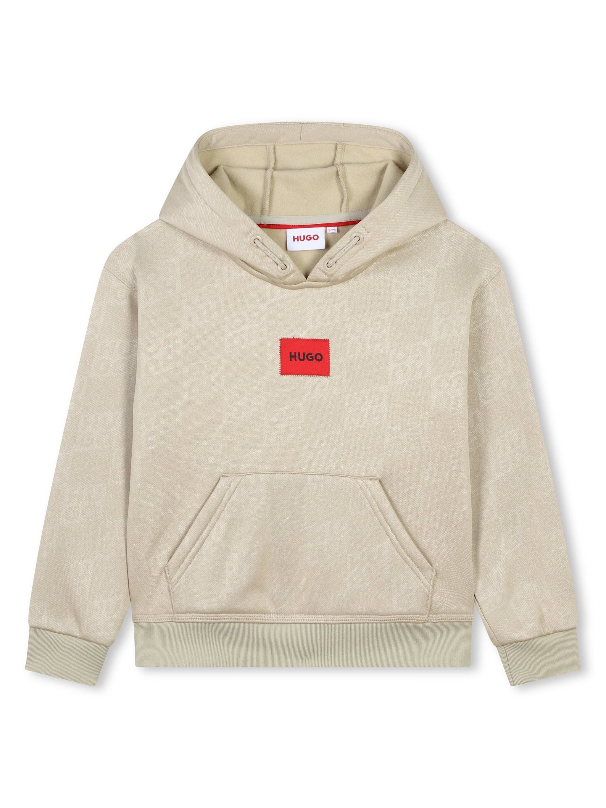 HUGO KIDS monogram-pattern hoodie