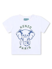 Kenzo Kids Elephant-print cotton T-shirt