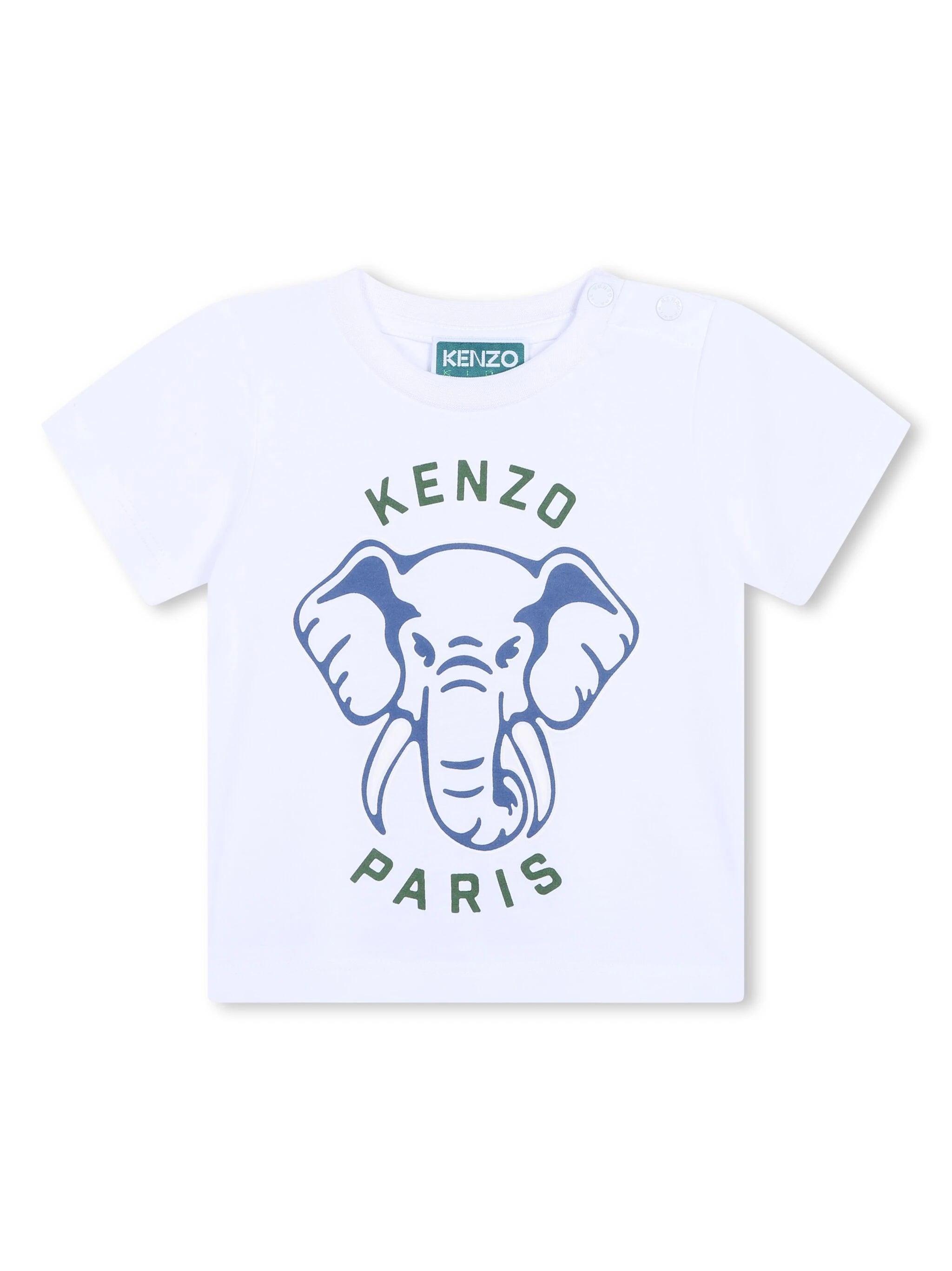 Kenzo Kids Elephant-print cotton T-shirt