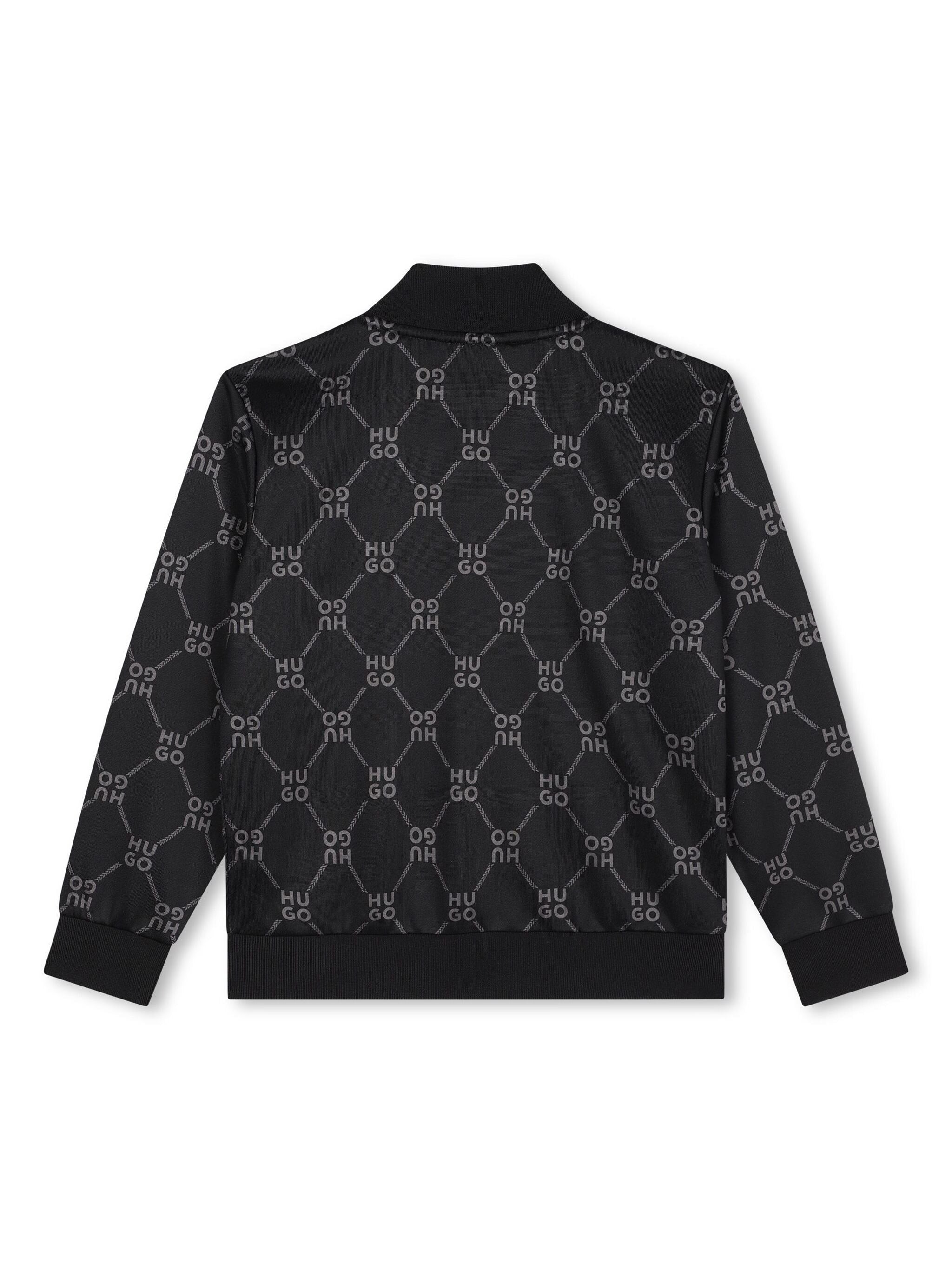 HUGO KIDS monogram-print bomber jacket