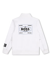 BOSS Kidswear logo print half-zip sweatshirt