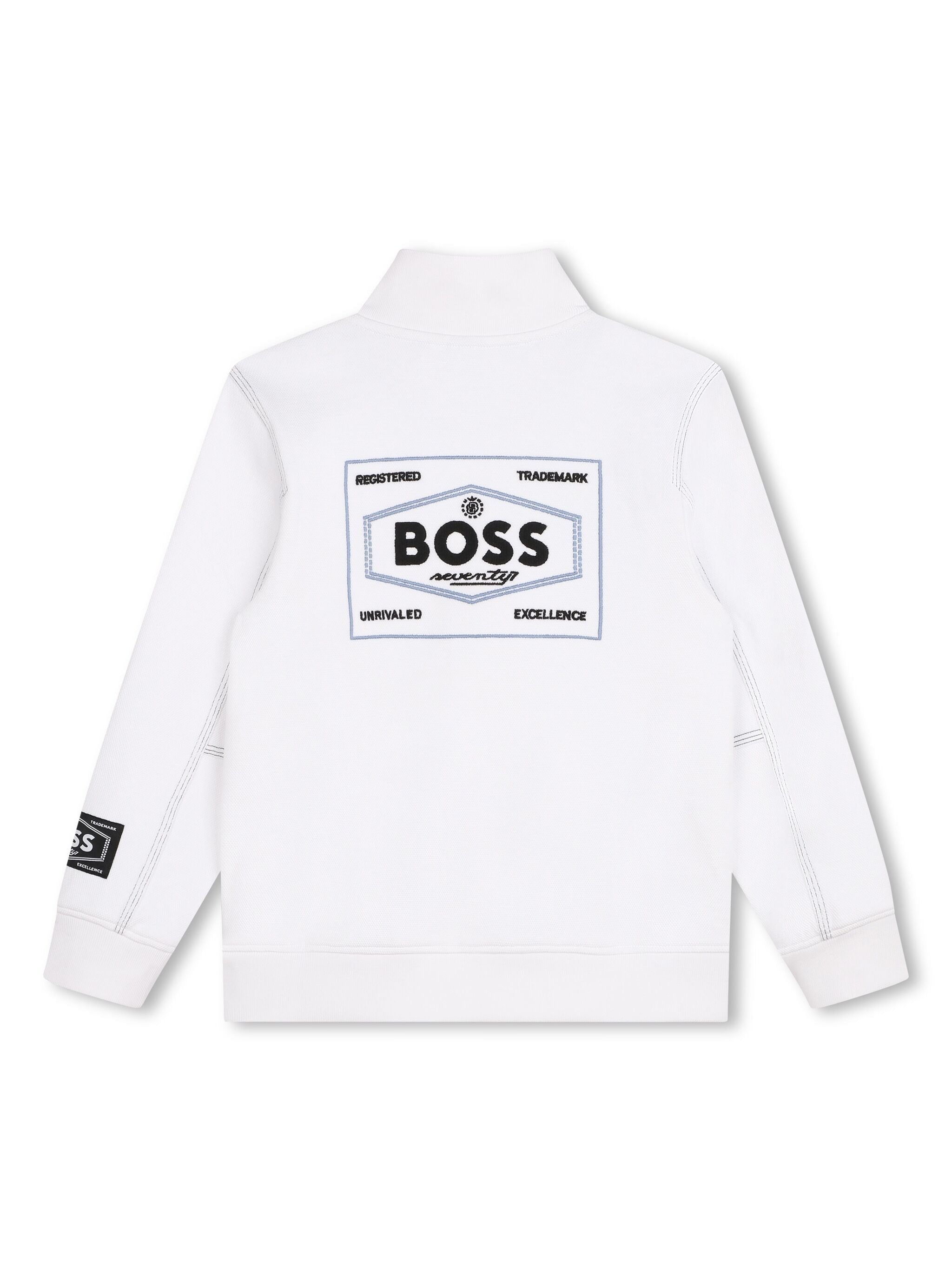 BOSS Kidswear logo print half-zip sweatshirt