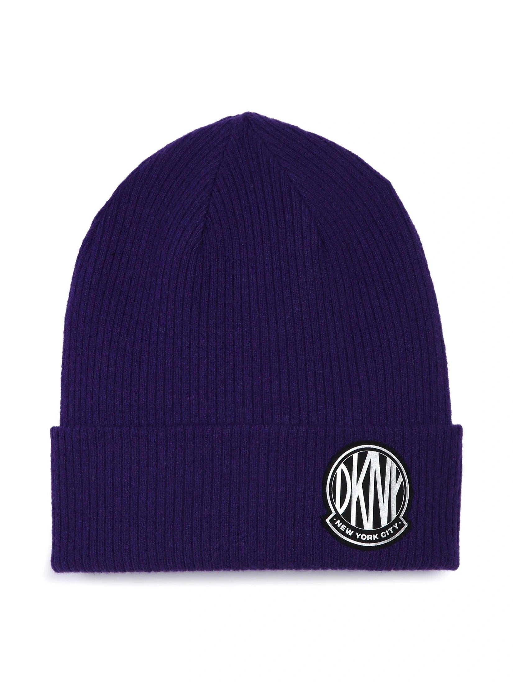 Dkny kids logo-patch knitted beanie