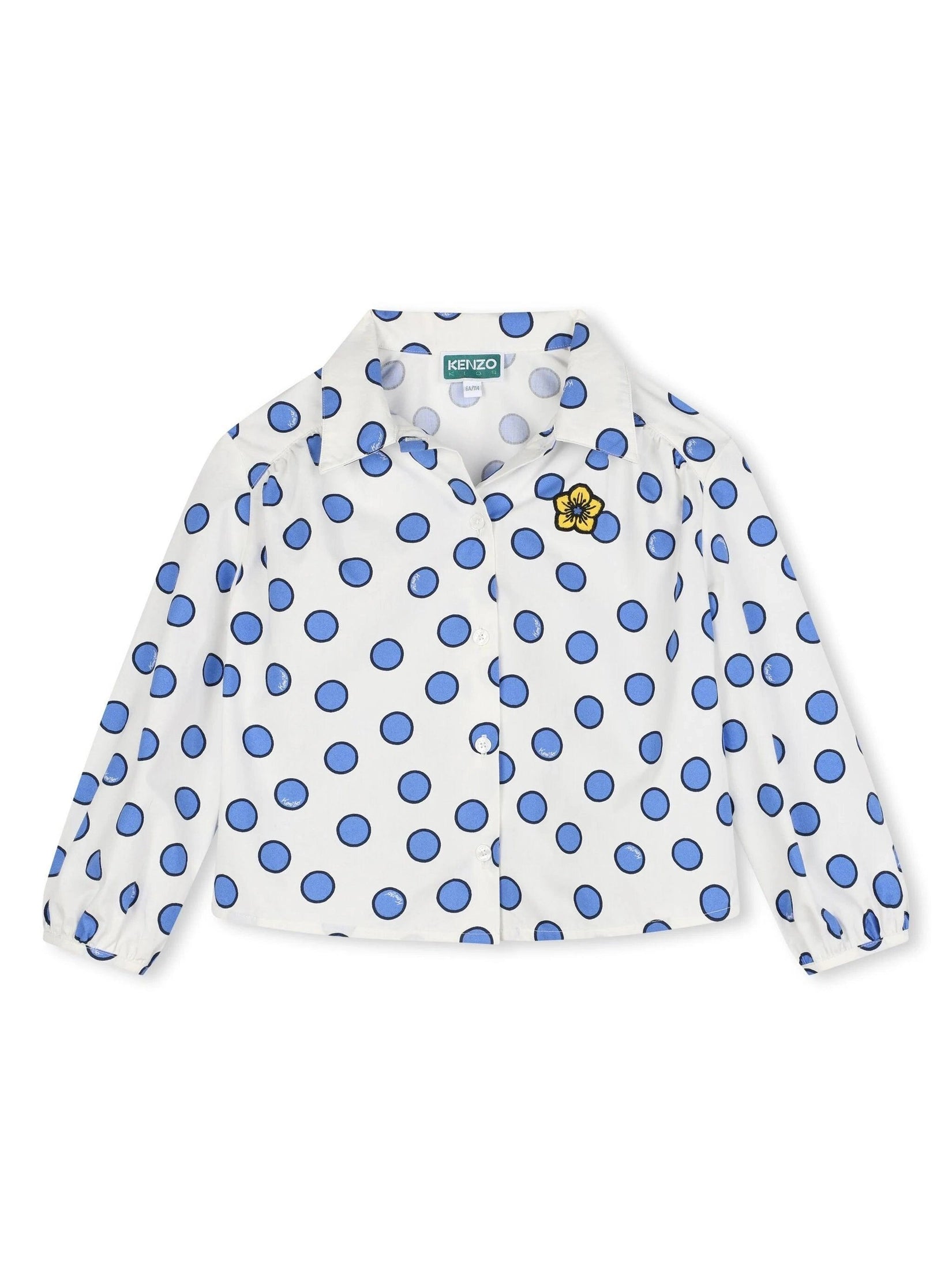 Kenzo kids polka-dot cotton blouse