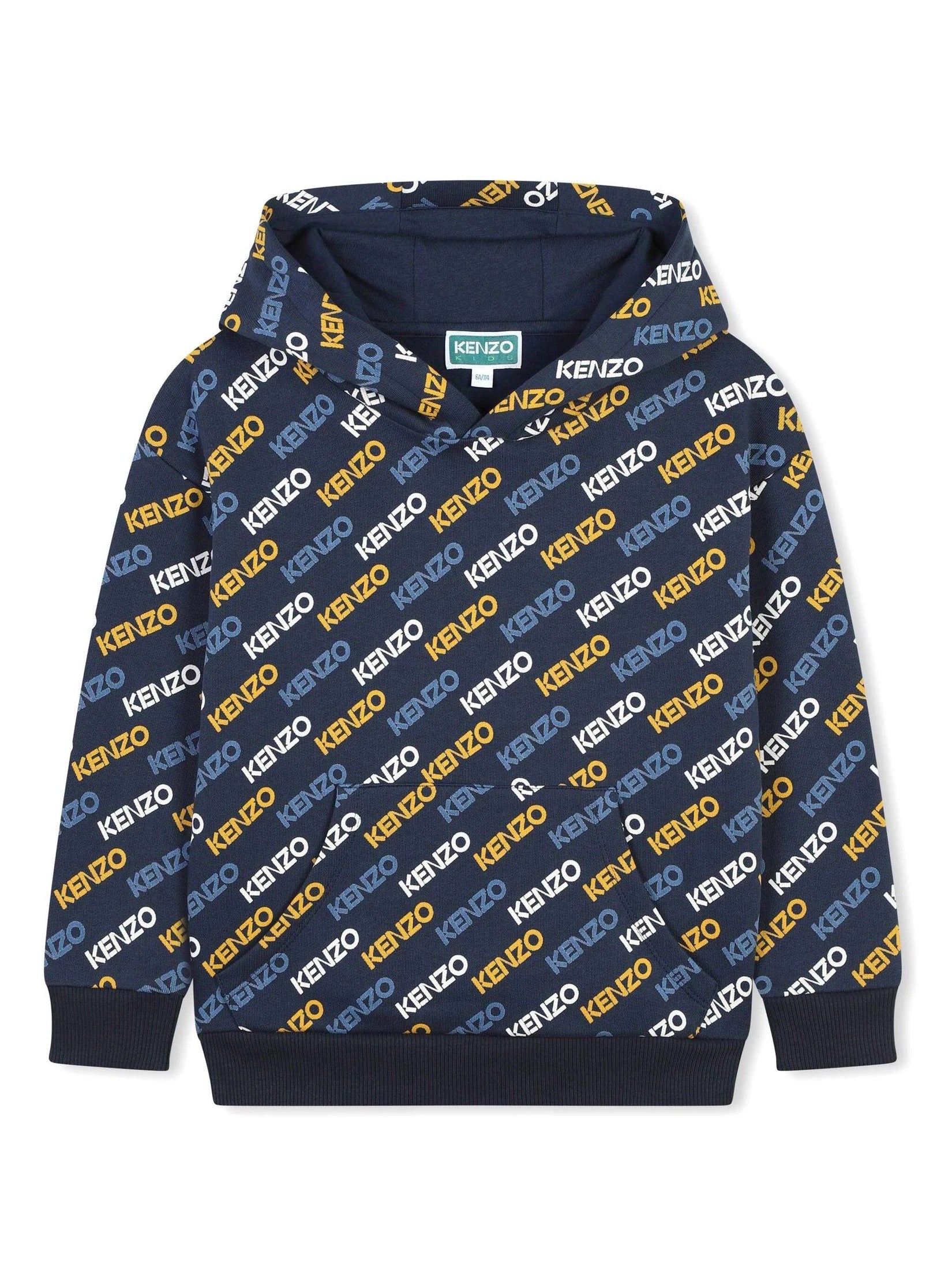 Kenzo kids logo-print cotton hoodie