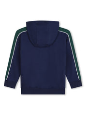 HUGO KIDS panelled logo-print hoodie