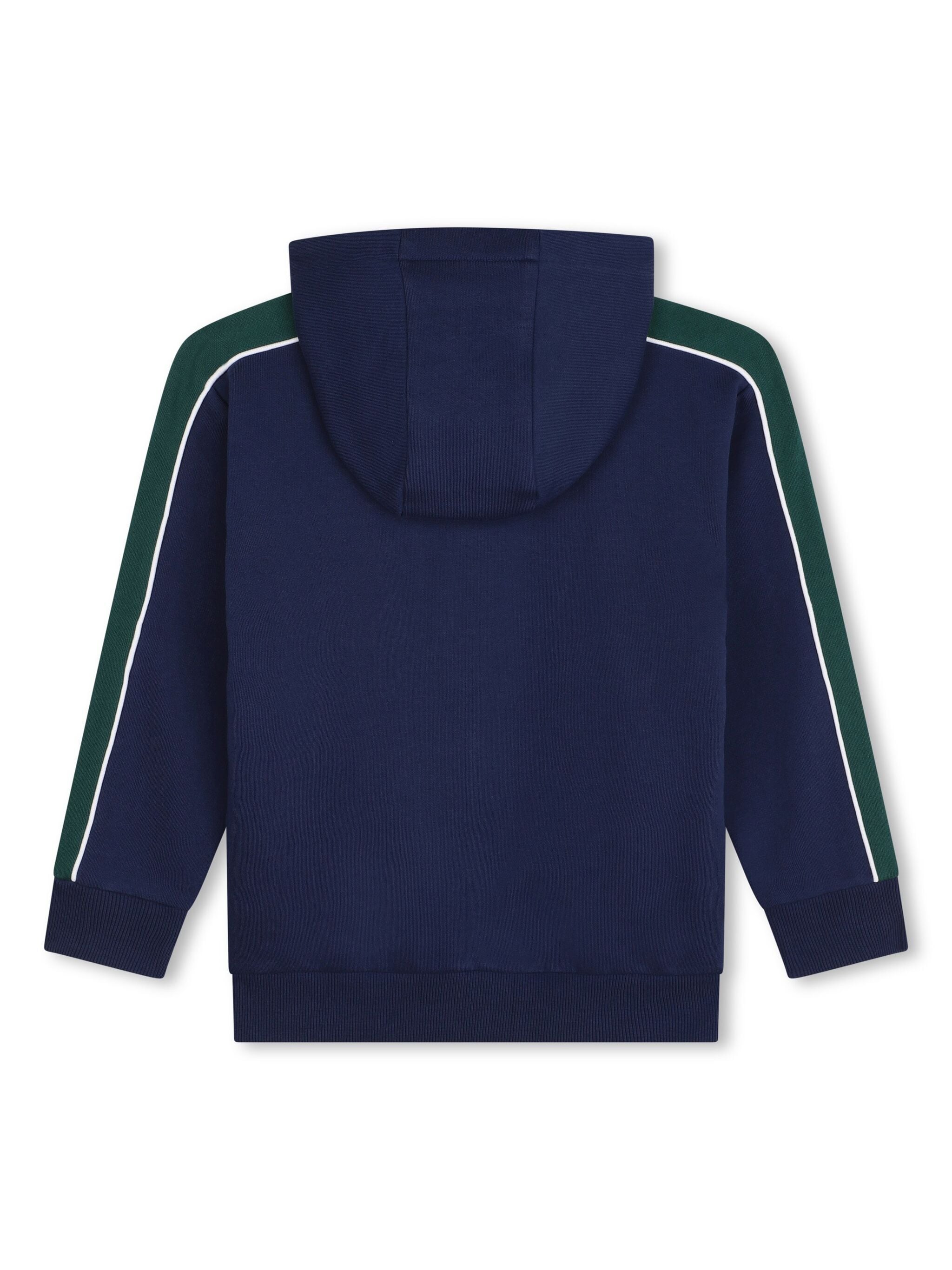 HUGO KIDS panelled logo-print hoodie