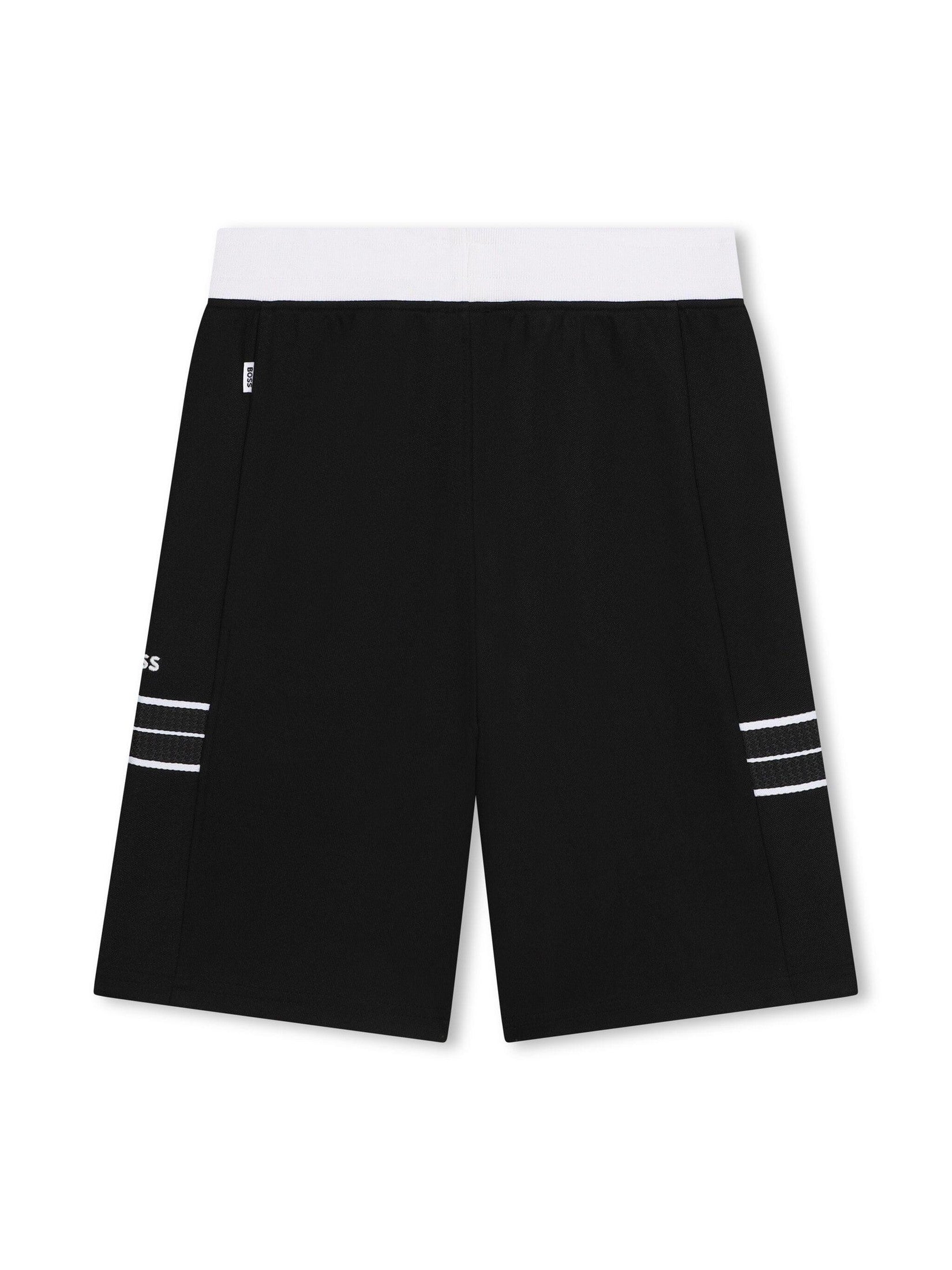 Boss kidswear side-stripe jersey track shorts