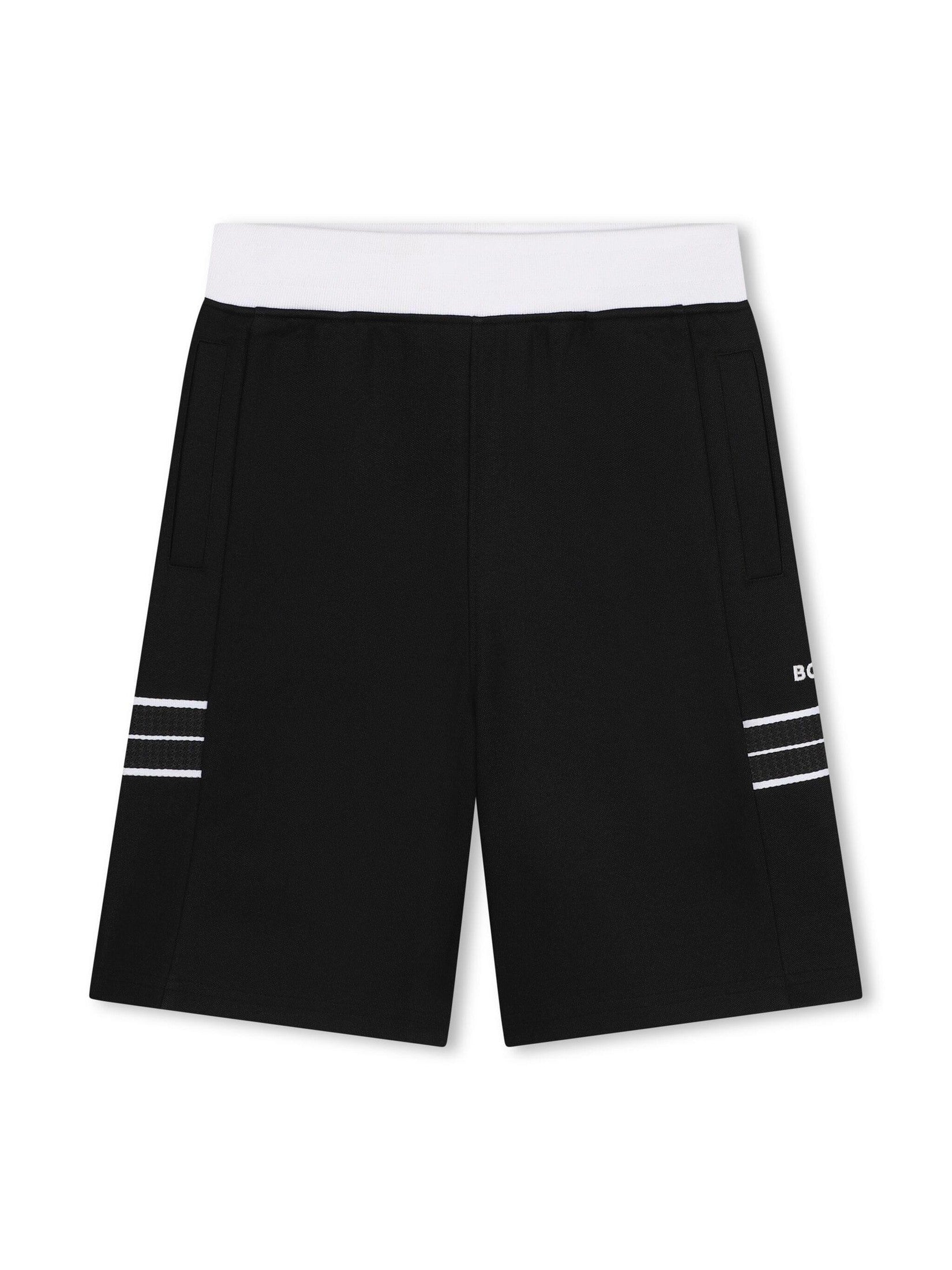 Boss kidswear side-stripe jersey track shorts