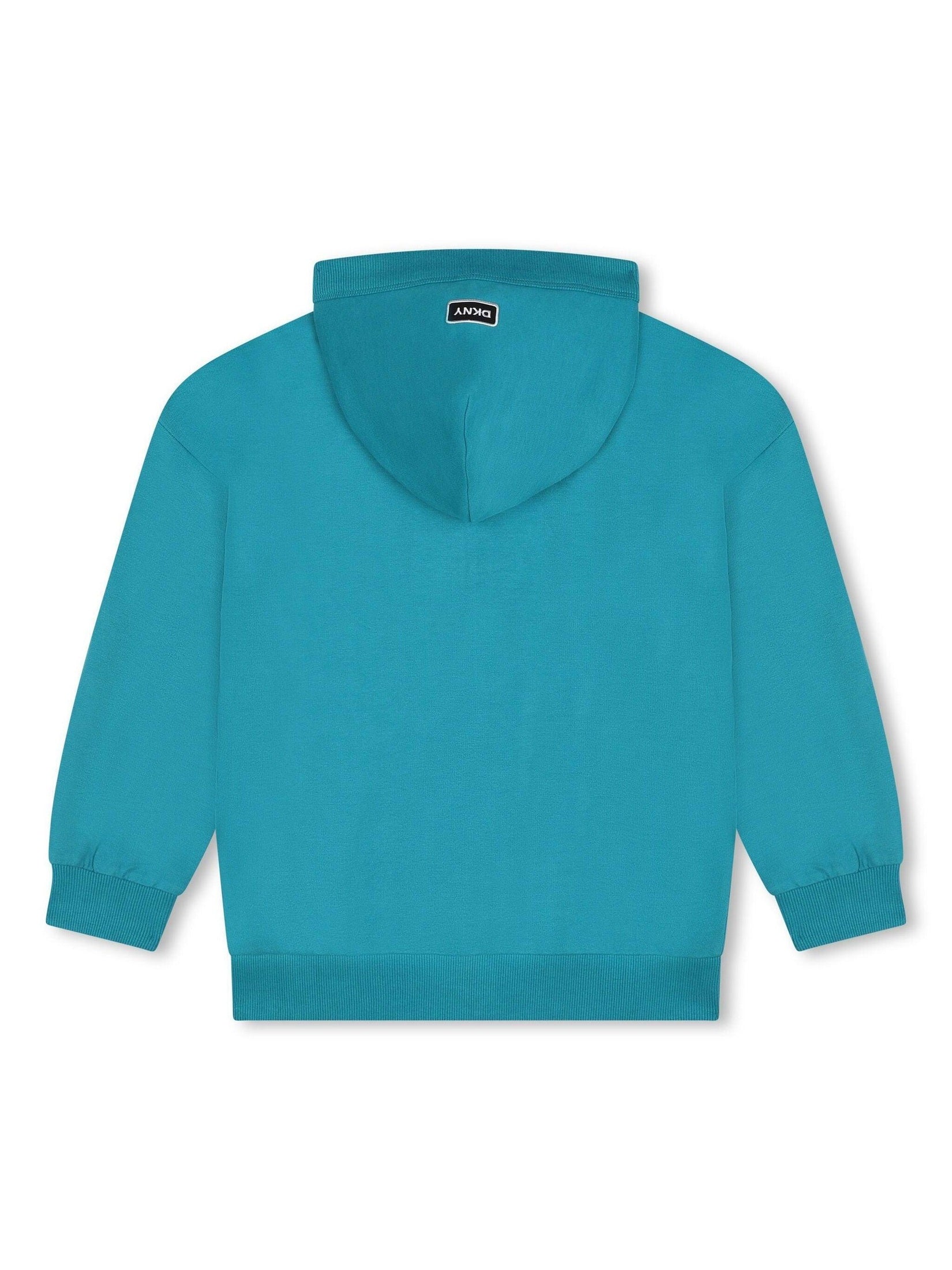 Dkny kids logo-embroidered cotton hooded jacket