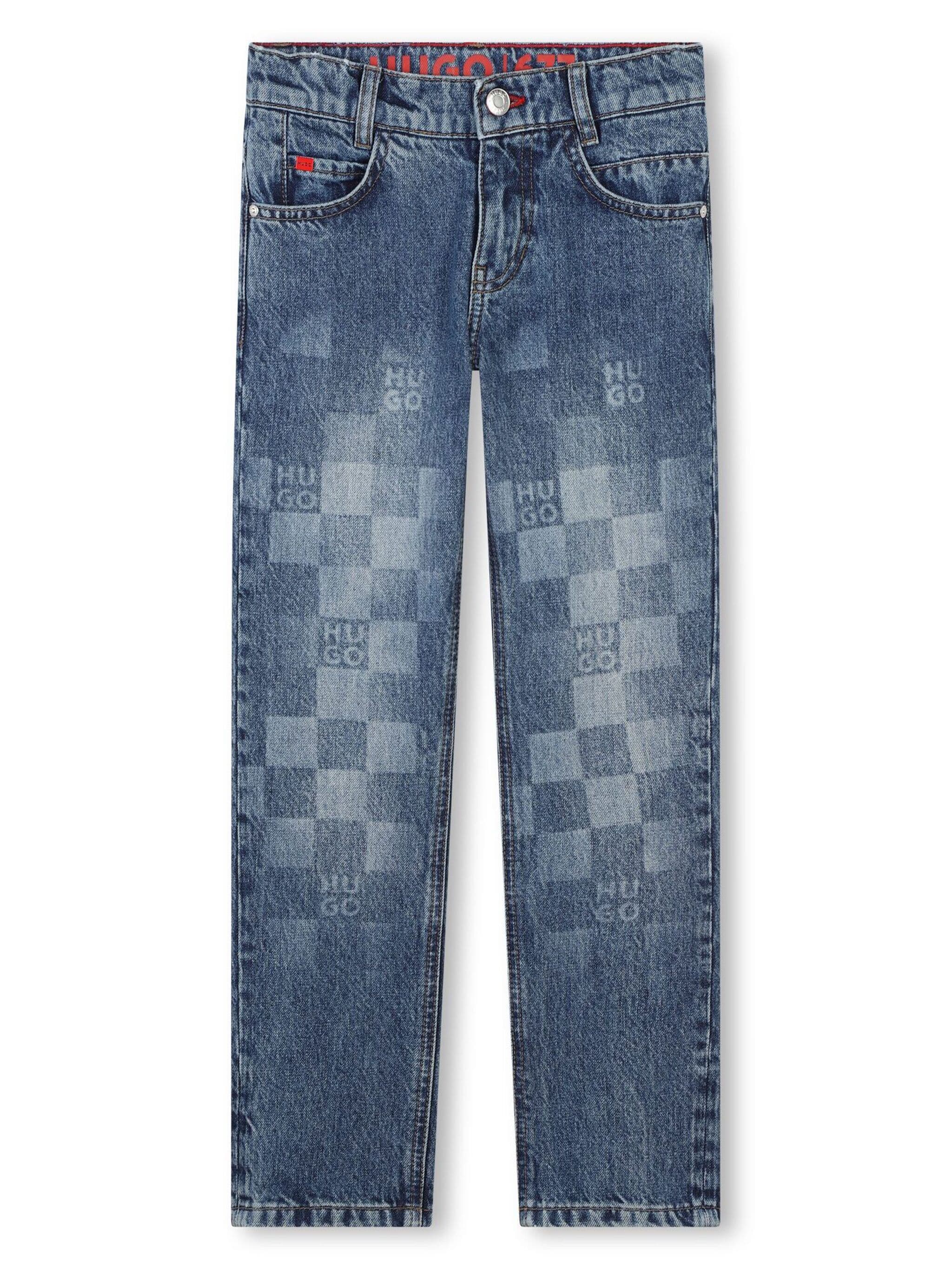 HUGO KIDS monogram-print jeans