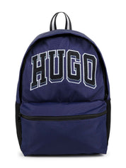 HUGO KIDS logo-patches canvas backpack