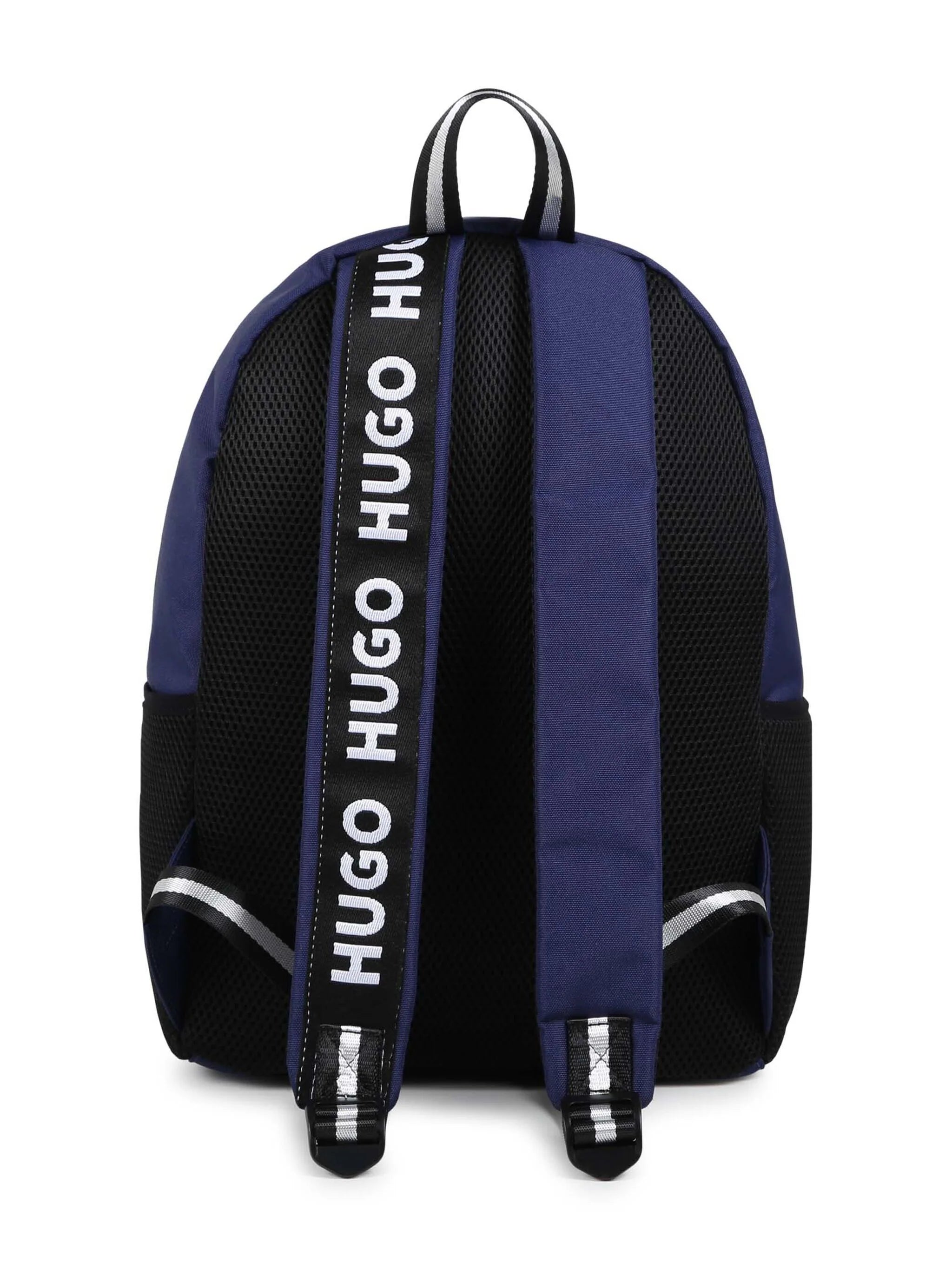 HUGO KIDS logo-patches canvas backpack