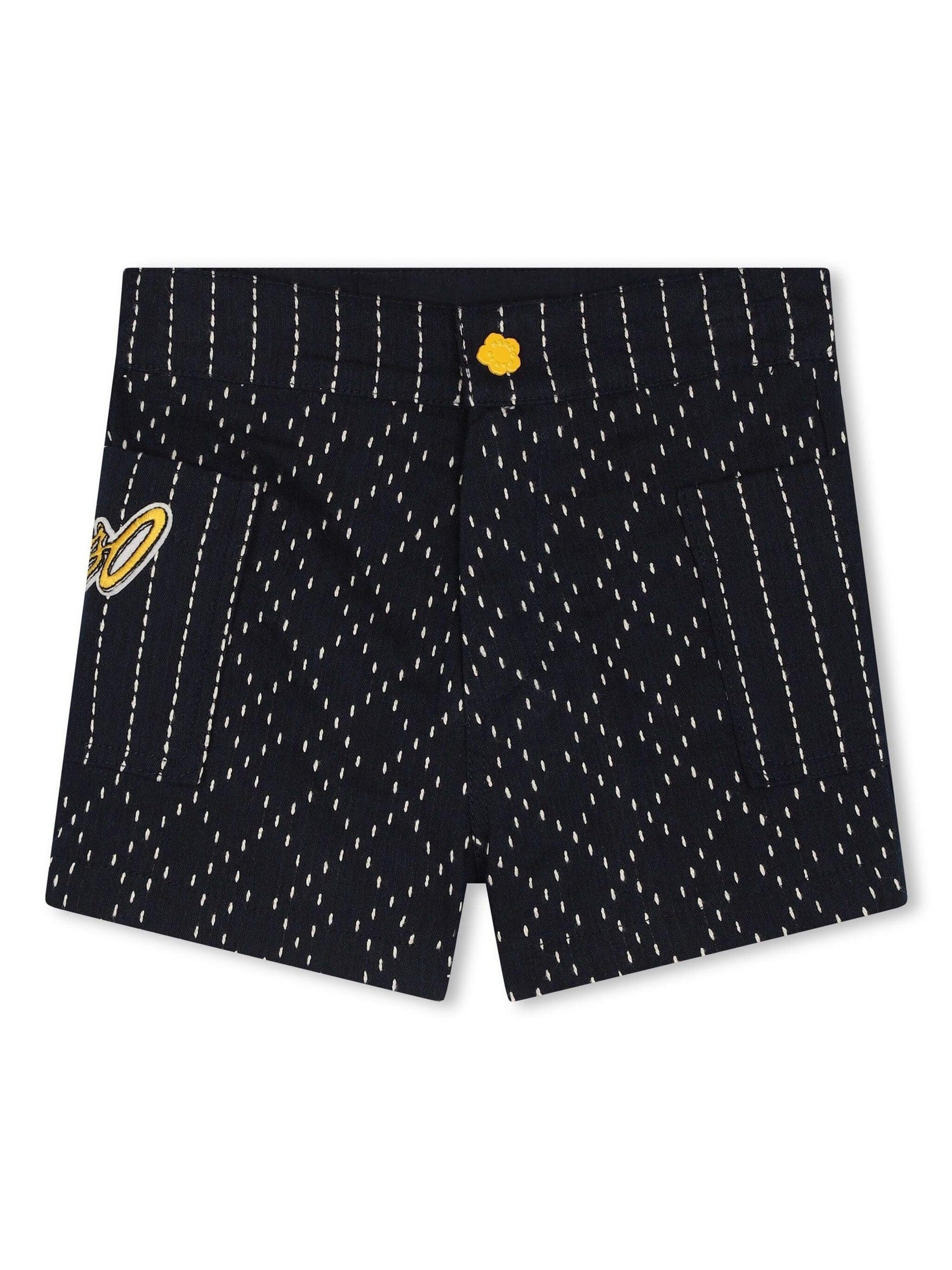 Kenzo kids logo-appliqué stitched mini shorts