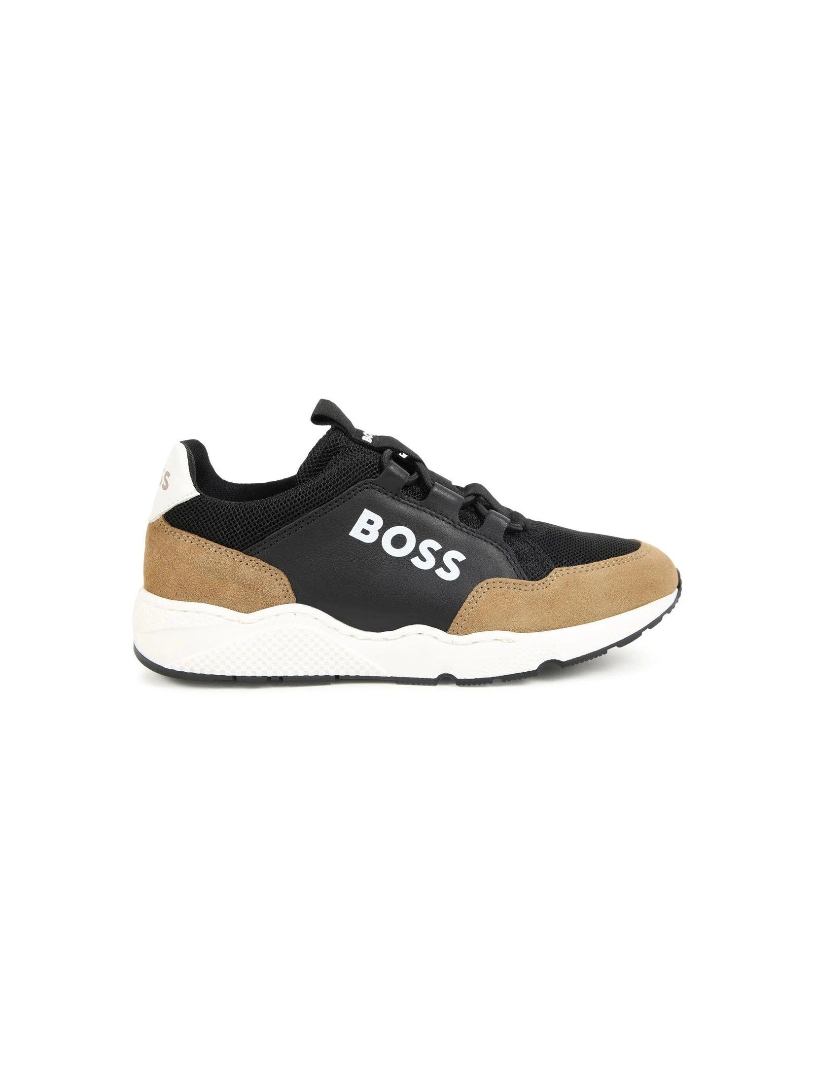 Boss kidswear logo-print panelled sneakers