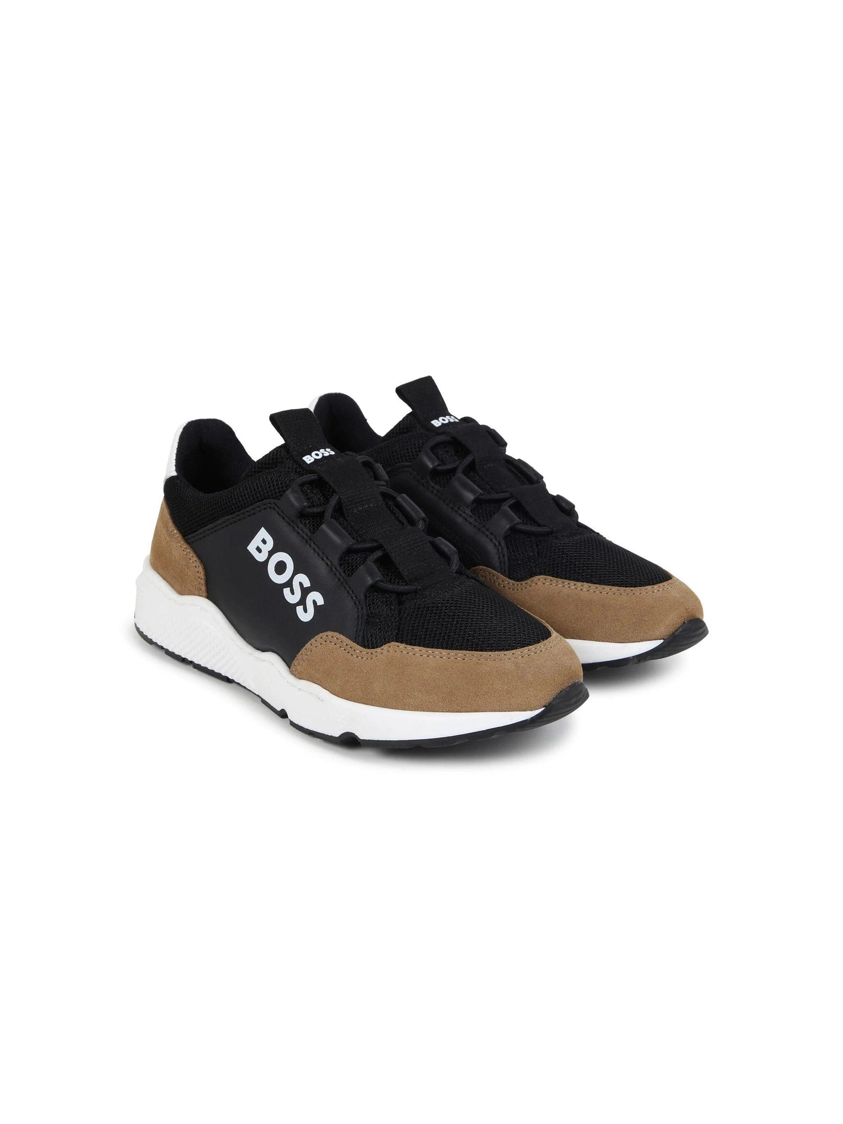 Boss kidswear logo-print panelled sneakers