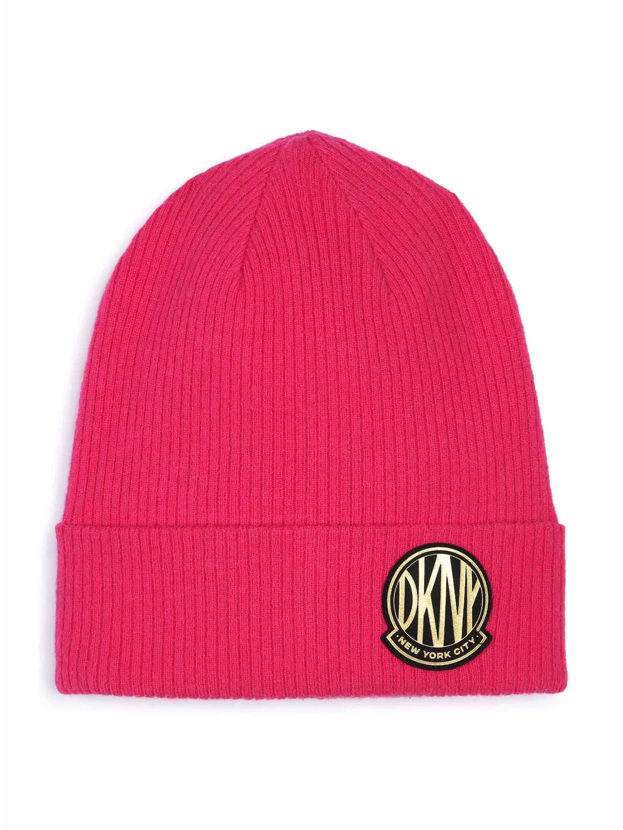 Dkny Kids logo-patch knitted beanie