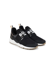 BOSS Kidswear logo-strap mesh sneakers