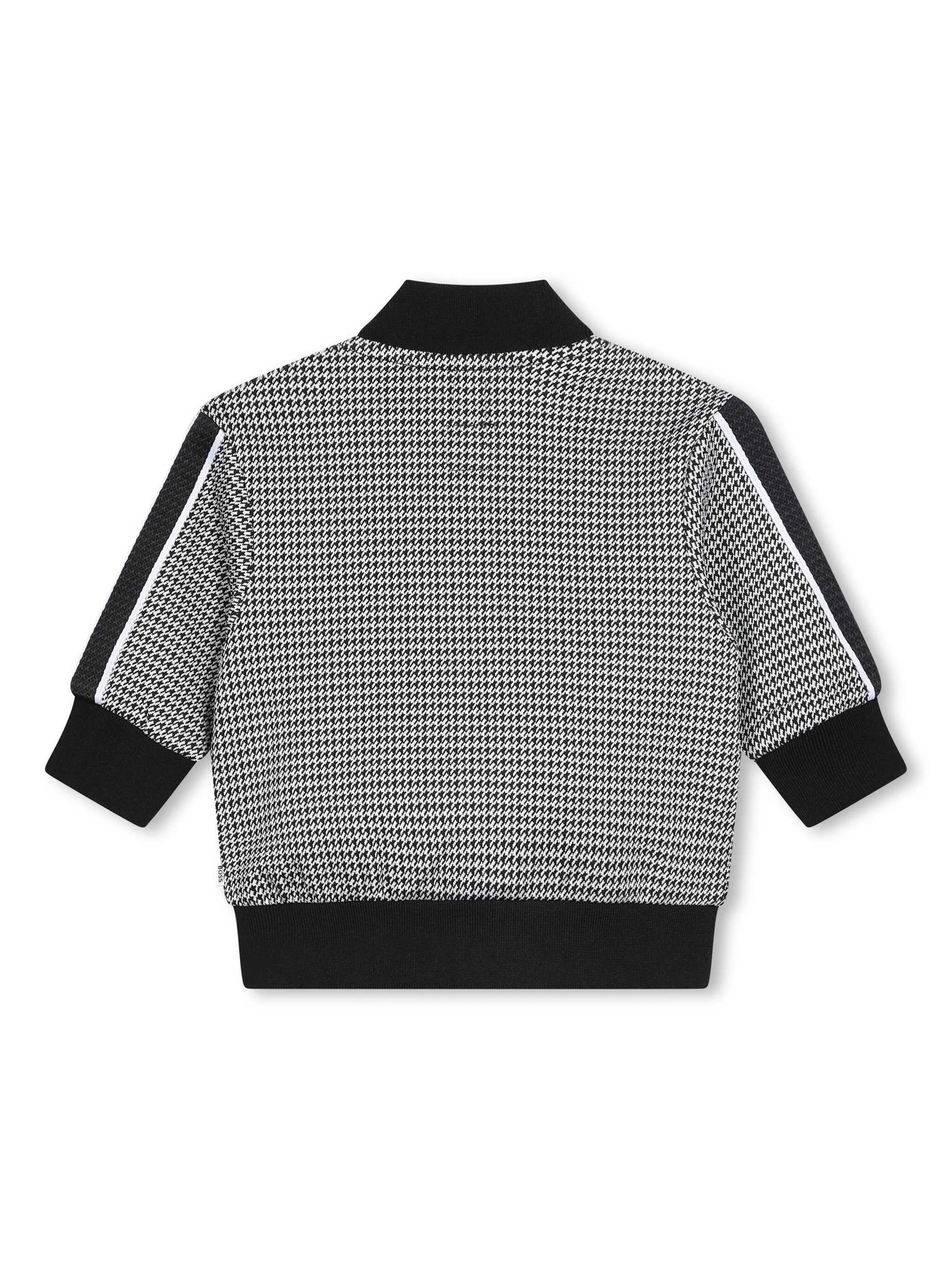 BOSS Kidswear logo-print houndstooth jacket