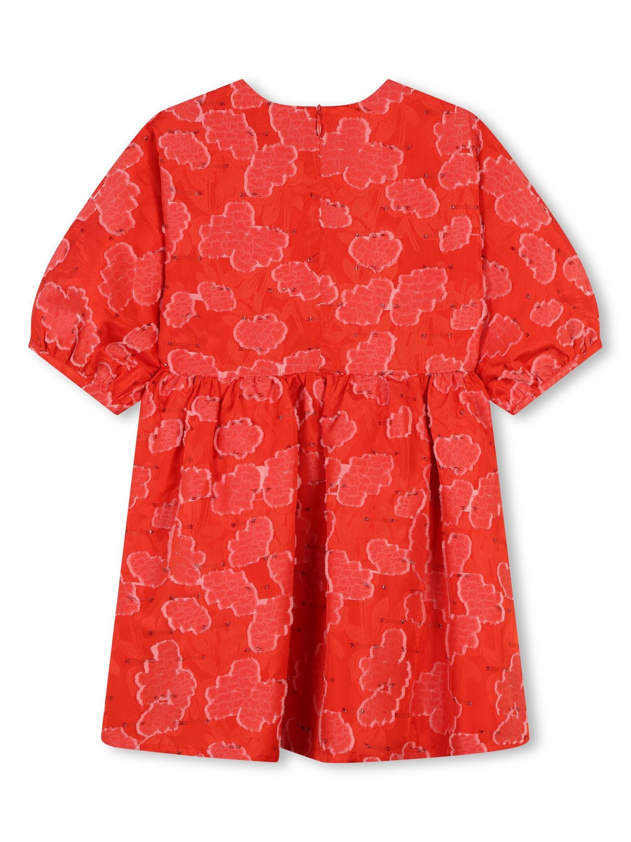 Kenzo Kids logo-embroidered floral-print dress