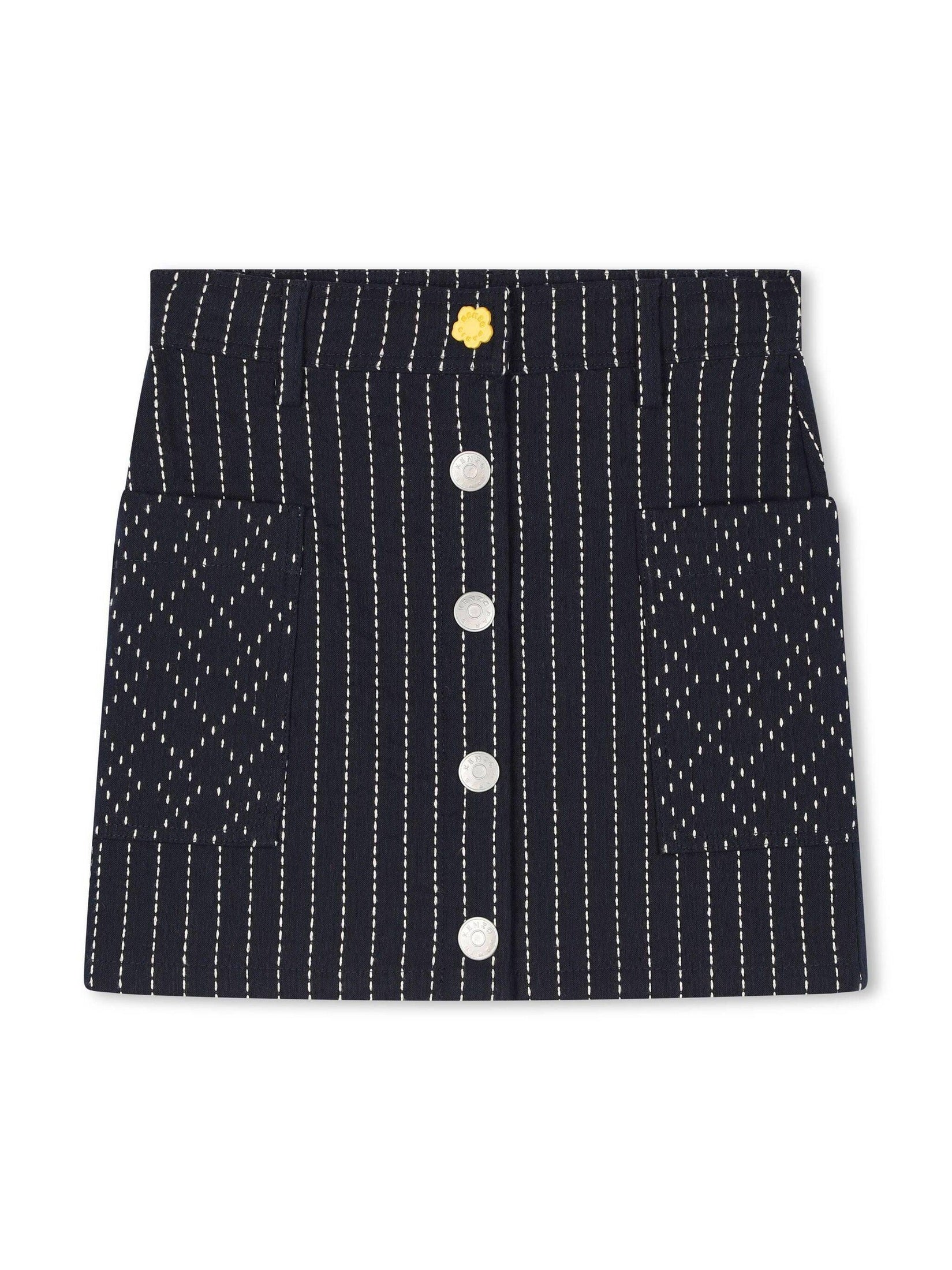 Kenzo kids striped high-waist skirt