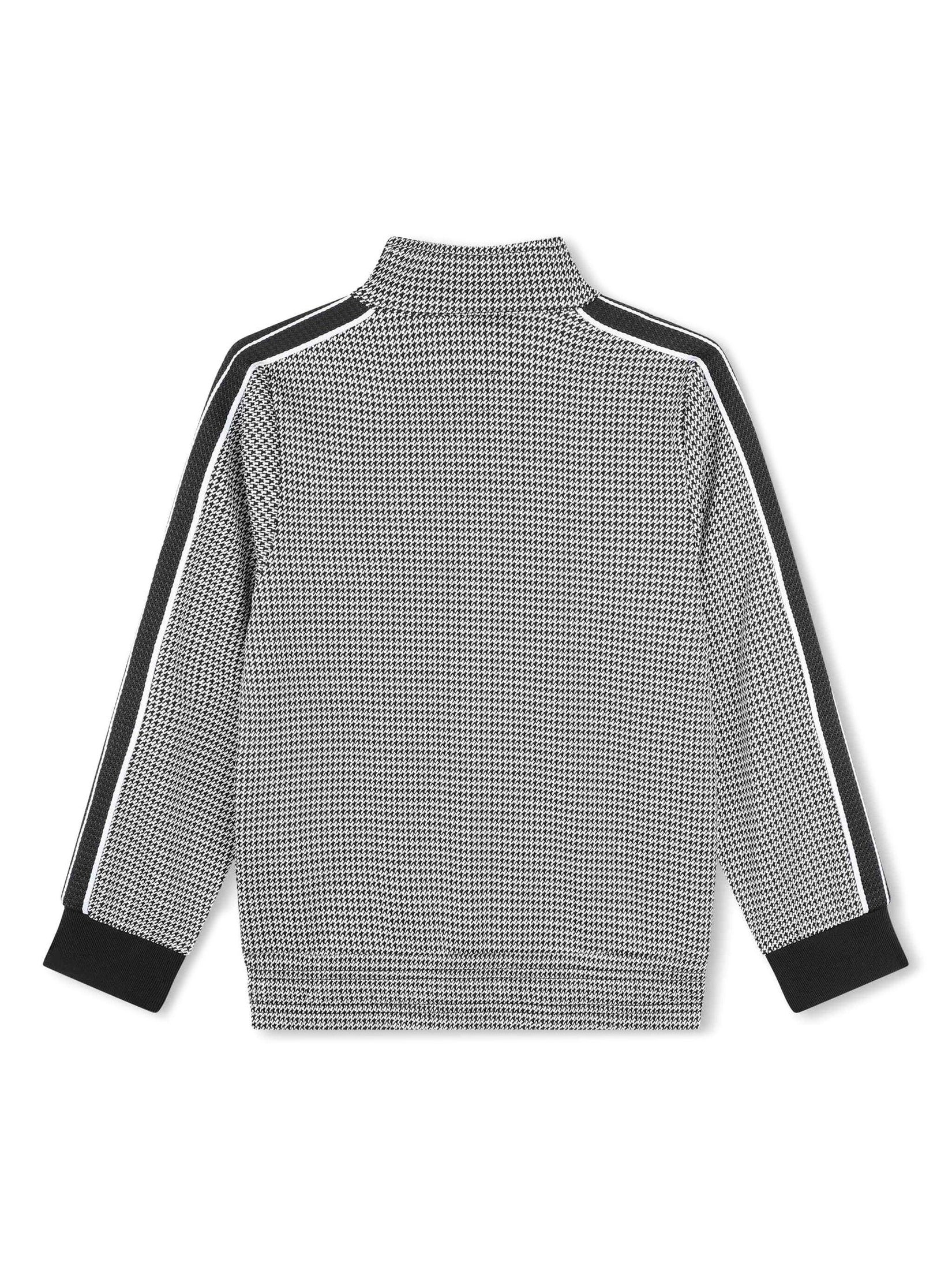 Boss kidswear houndstooth-pattern zip-up sweatshirt