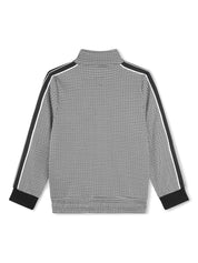 BOSS Kidswear houndstooth-pattern zip-up sweatshirt