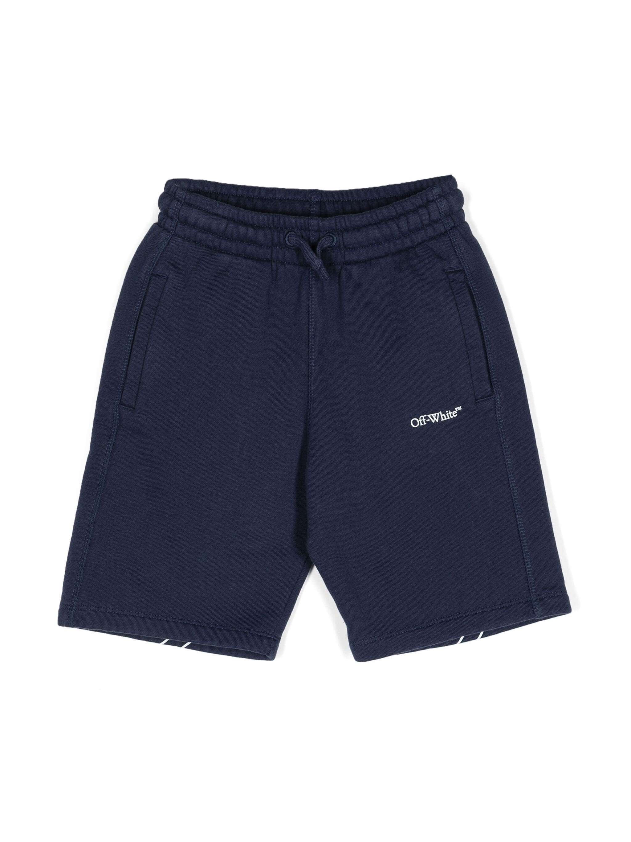 BOOKISH DIAG SWEATSHORT NAVY BLUE WHIT