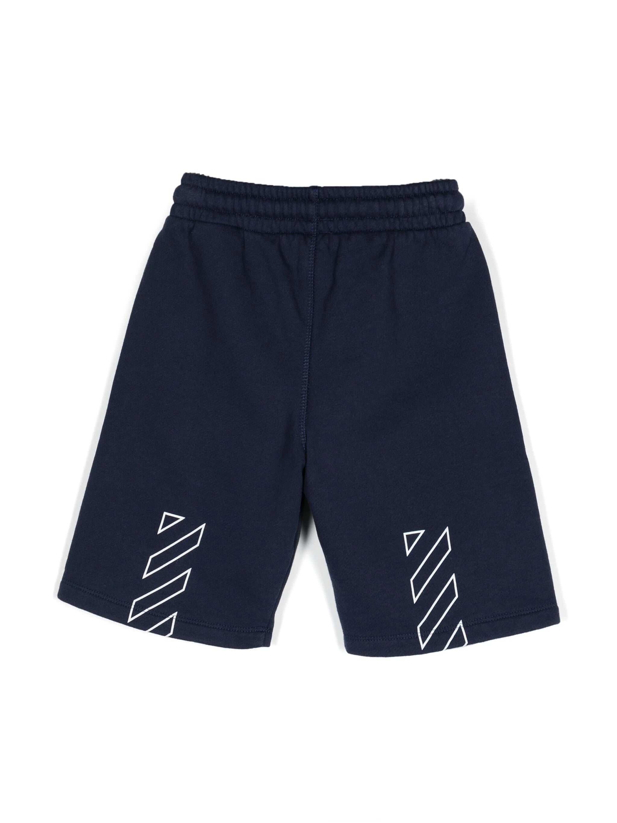 BOOKISH DIAG SWEATSHORT NAVY BLUE WHIT