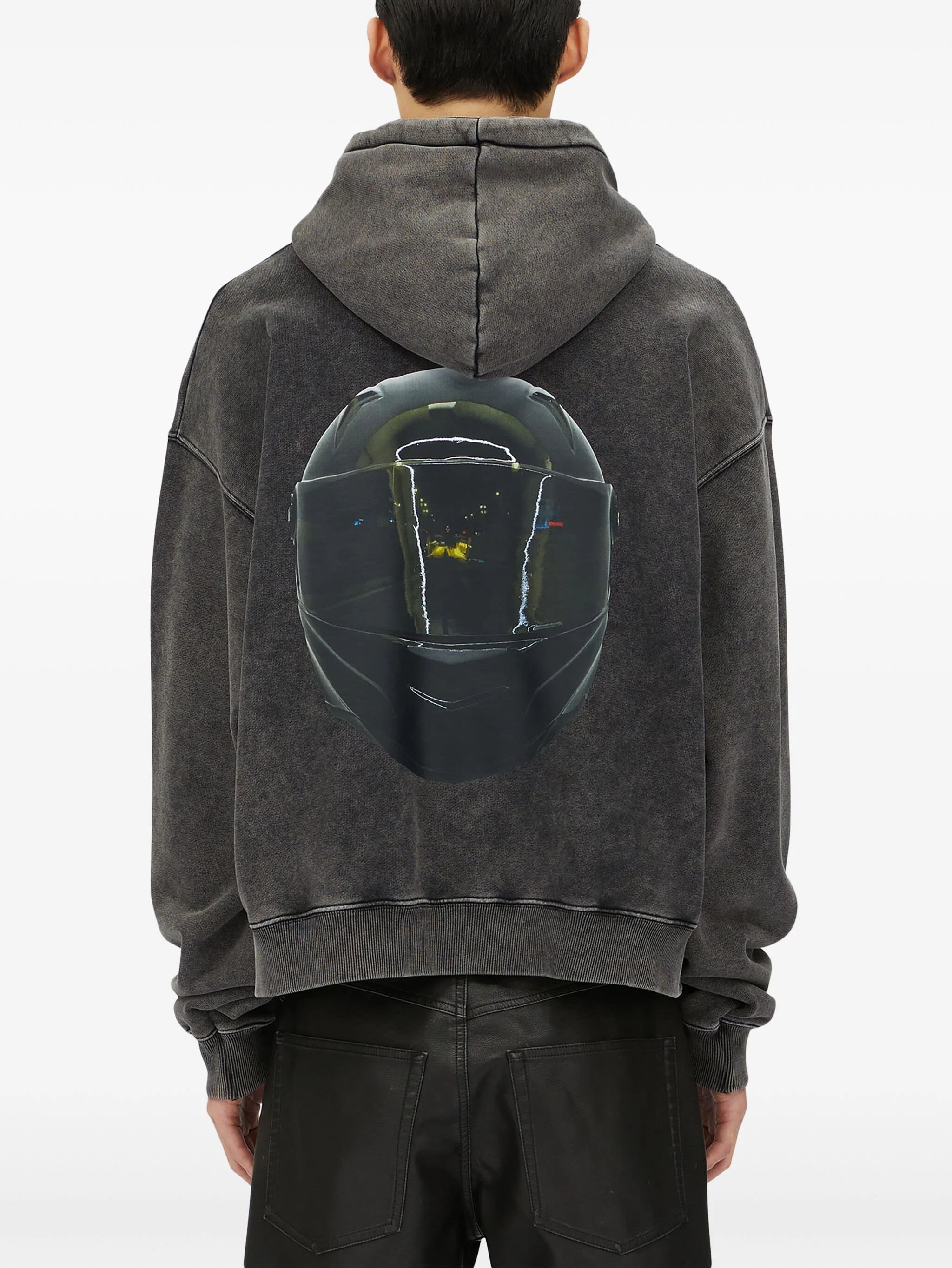 MSGM helmet print drawstring hoodie