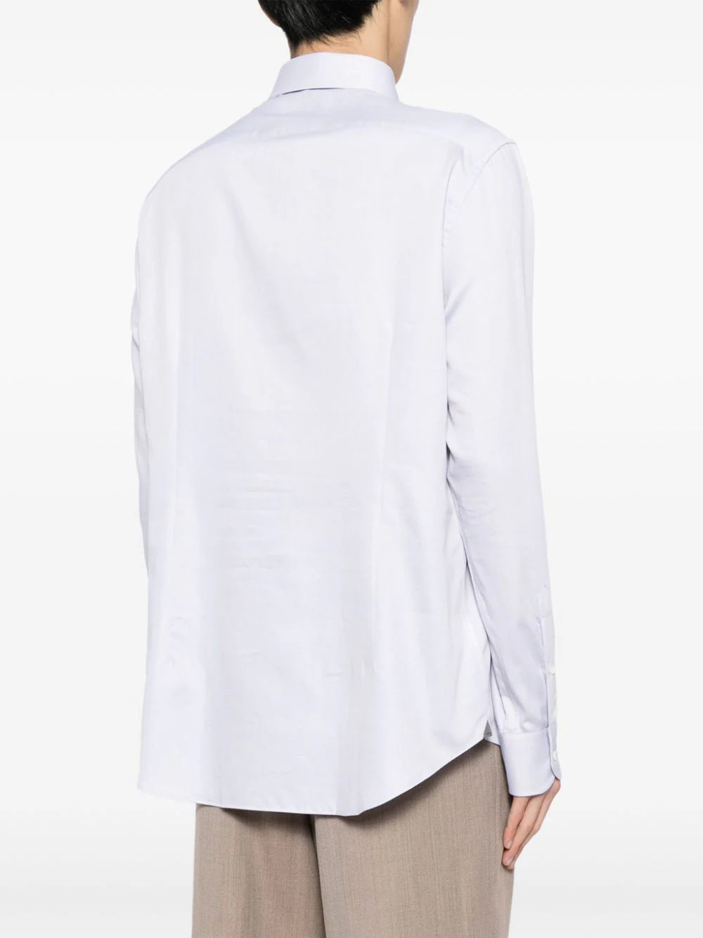 cutaway-collar cotton shirt